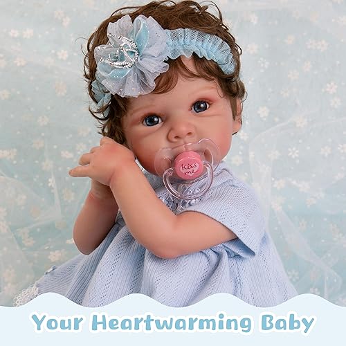 Miniatura 3 de EKOKIZ Muñecas de bebé Reborn realistas de 20 pulgadas, hechas a mano, cuerpo de tela suave, lindas muñecas de bebé recién nacidas, muñecas de bebé