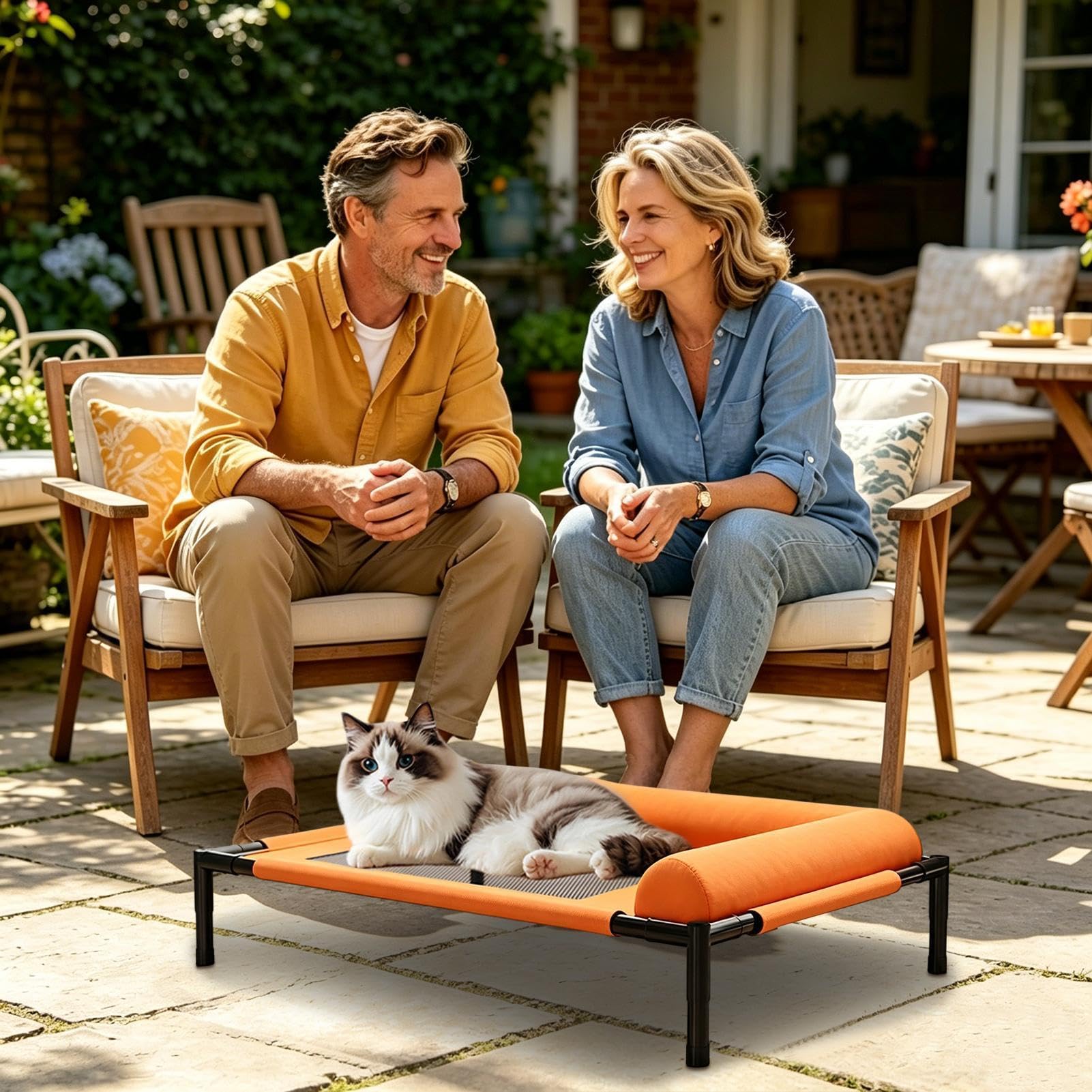 Cama Exterior para Perros Elevado para Descanso de Mascotas | Cama Transpirable de en exteriores, acampada, dormitorio, patio, interior, patio trasero, playa, salón, balcón, perros y