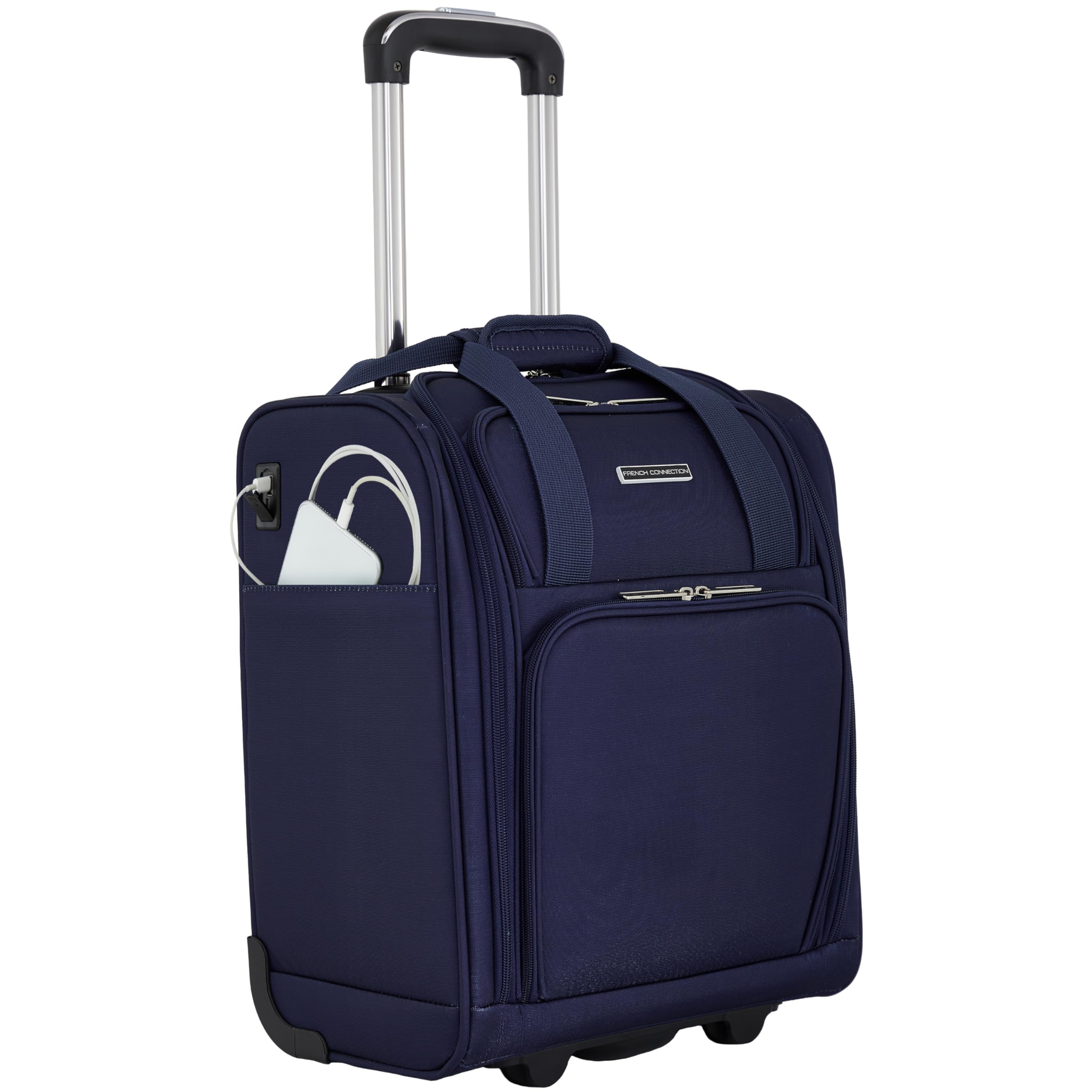 16" Underseat Carry-On Luggage with USB/USB-C Ports, Blue Depths