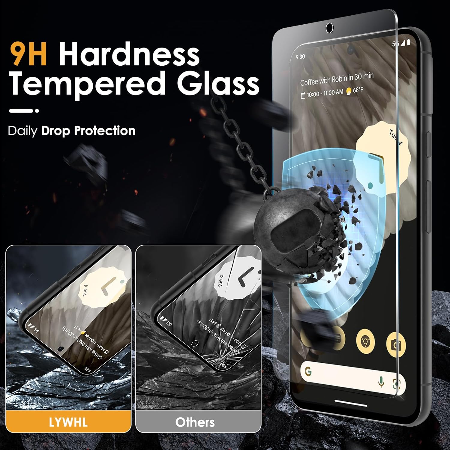 Protector Pantalla Vidrio Templado Google Pixel 8 - Pack 3 Unidades | Dureza 9H, Antihuellas