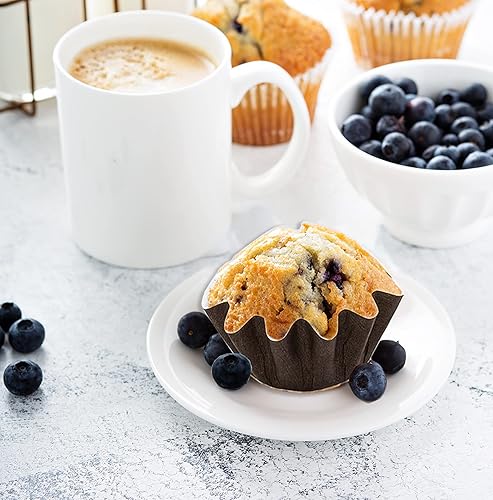 Brioche Floret - Molde para hornear de papel, tamaño pequeño, color marrón, 50 unidades, base de 1 34 pulgadas x 3 pulgadas superior x 1 14 pulgadas