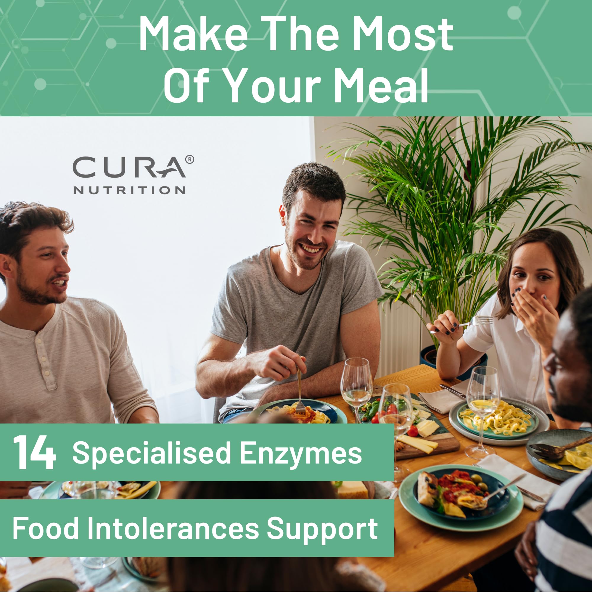 CURAZYME TOLERANCE (90 Kapseln) Enzymkomplex bei Lebensmittelunverträglichkeiten, Unterstützung der Verdauung von Gluten, Laktose, Hülsenfrüchten, Vegan