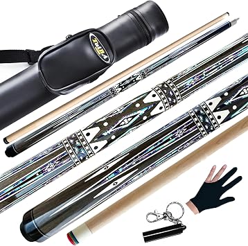Tai ba cues Pool Cue Stick, 13mm Tip, 58", Hardwood Canadian Maple Professional Billiard Stick 19,20,30 Oz Selectable-Blue, Red, Green Pool Cue Stick