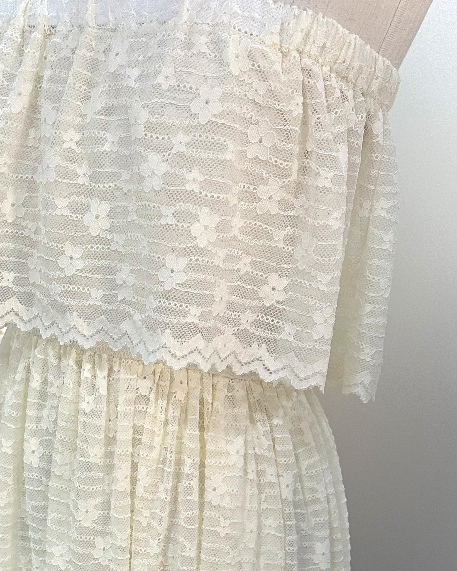 Atnlewhi Abito da donna con spalle scoperte, elegante, formale, da cocktail, da sera, da ballo, in pizzo