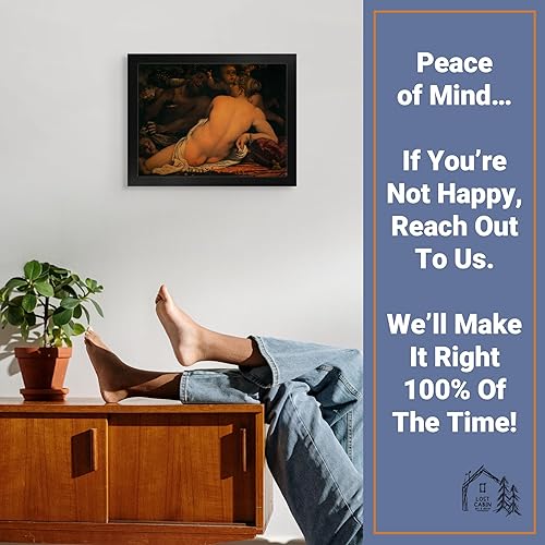 Miniatura 5 de Lost Cabin Venus con un sátiro y cupidos por Annibale Carracci  Impresión en marco biselado dorado  Reproducción de pintura de obras de arte finas