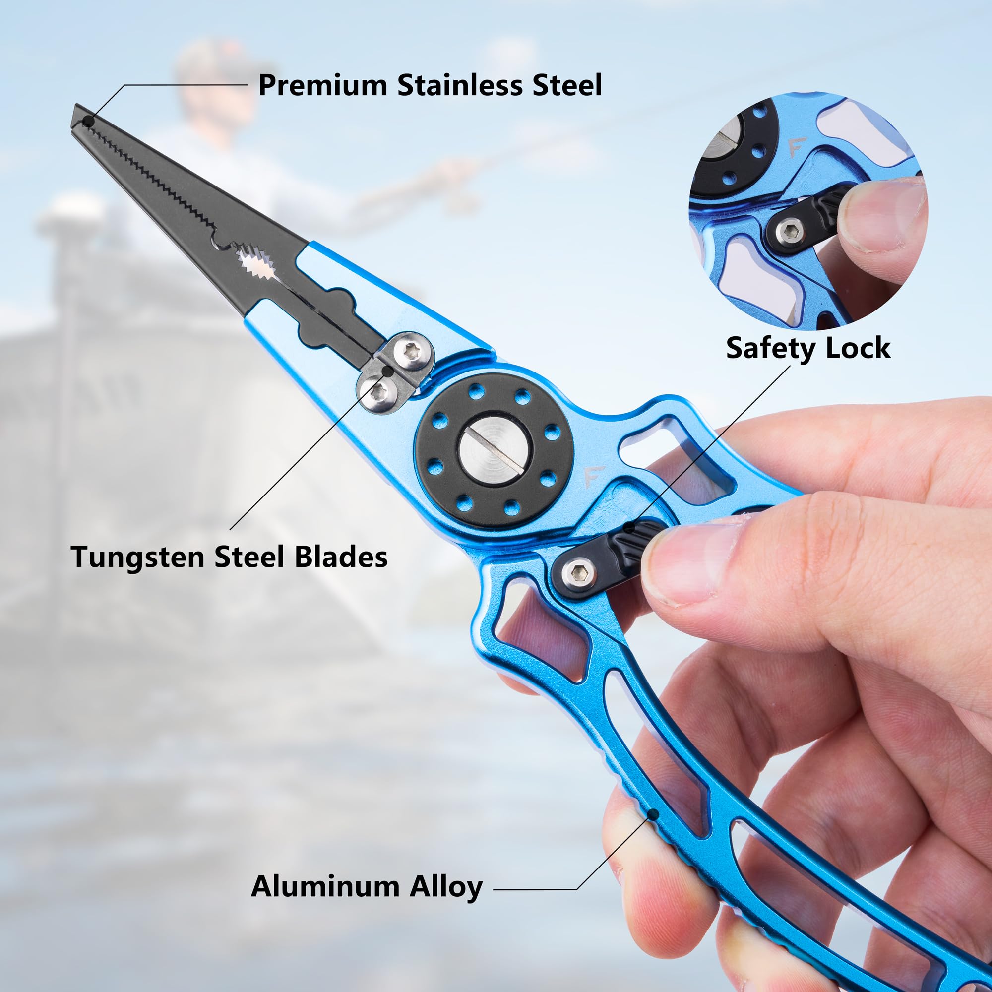 FLISSA Pince de pêche en aluminium de 20,3 cm, avec