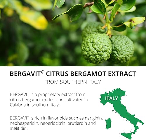 Miniatura 3 de UpNourish Suplemento de bergamota cítrica - BERGAVIT Extracto de bergamota cítrica italiana de 550 mg para mujeres y hombres, 90 cápsulas veganas
