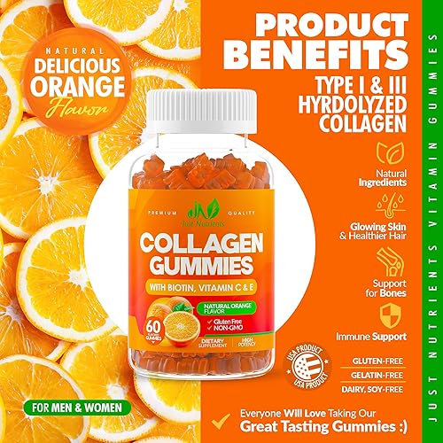 Miniatura 3 de Just Nutrients Gomitas de colágeno con biotina, vitamina C y E
