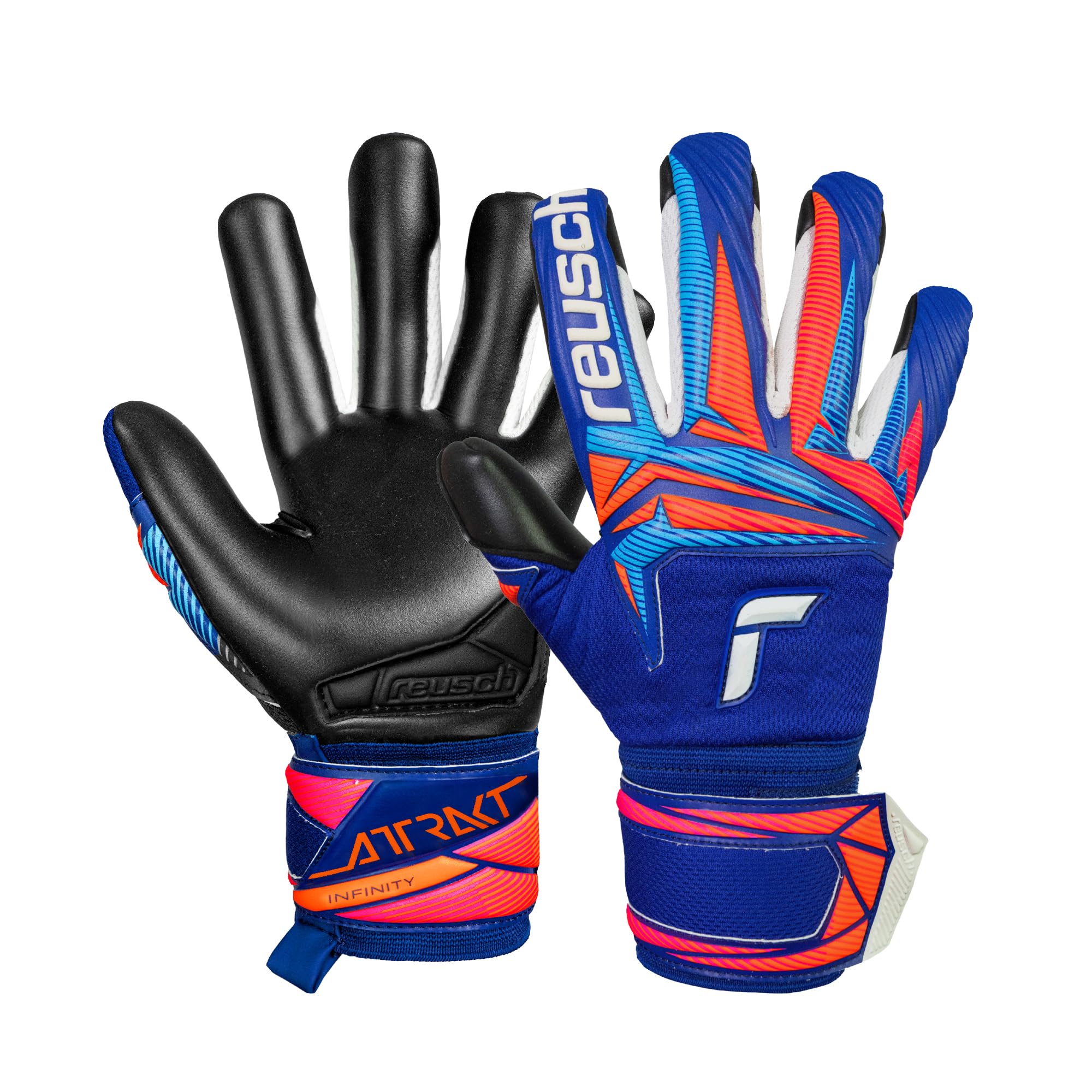 Reusch Gants de Gardien de But pour Hommes Adultes | Respirants | pour l'entraînement et Les matchs | Gazon Artificiel, Gazon Naturel et Terrain Dur | Attrakt Infinity Evolution NC