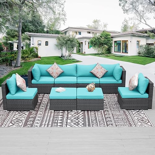 Miniatura 6 de NICESOUL Fundas de cojín de asiento de sofá para exteriores, 27 x 27 pulgadas, color gris claro, repuesto de funda de cojín para patio, respetuosa