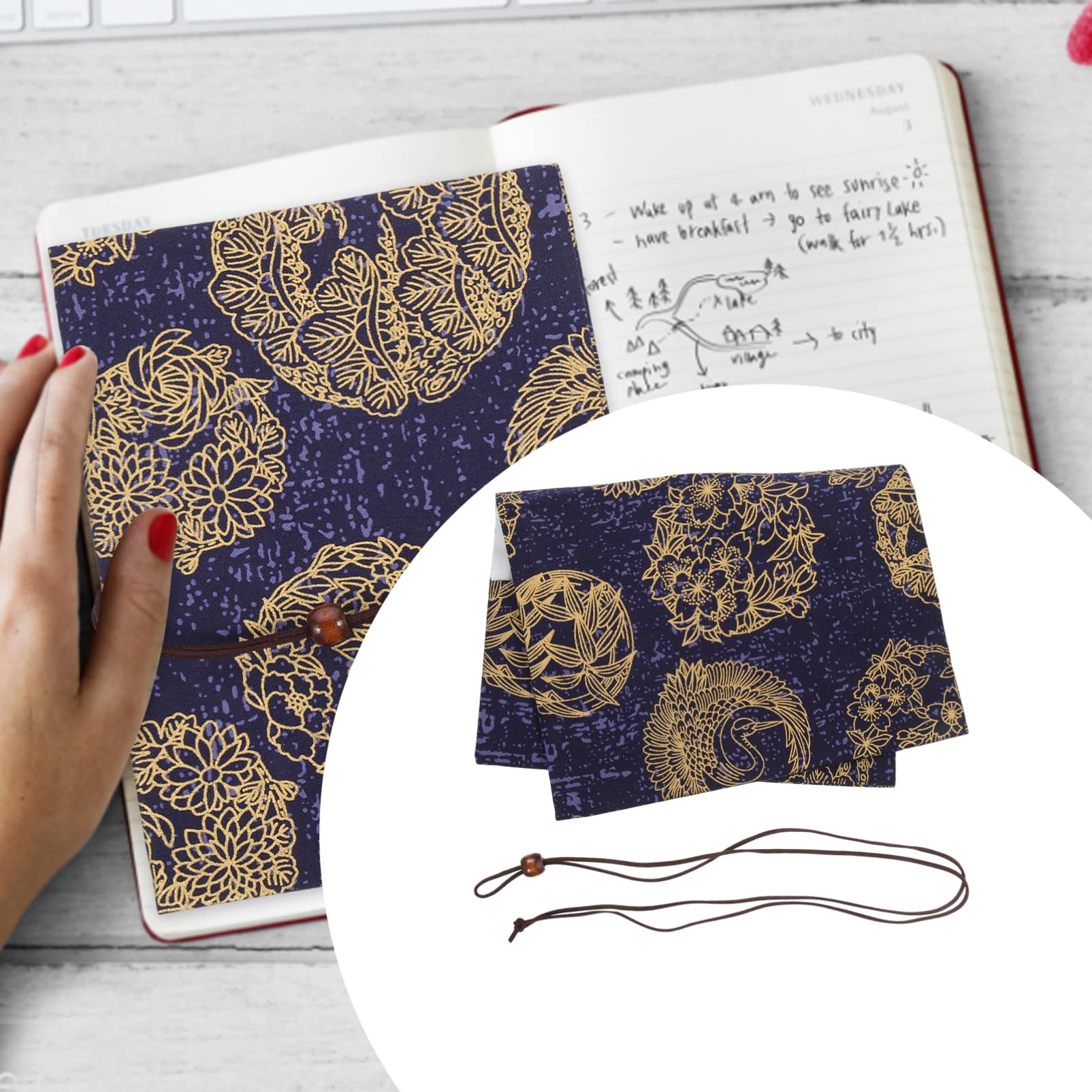 NUOBESTY 3 Pezzi Di Copertina Per Libri Per Studenti Portatile Lavabile Protezione Per Libri Decorativa Tessuto Per Libri