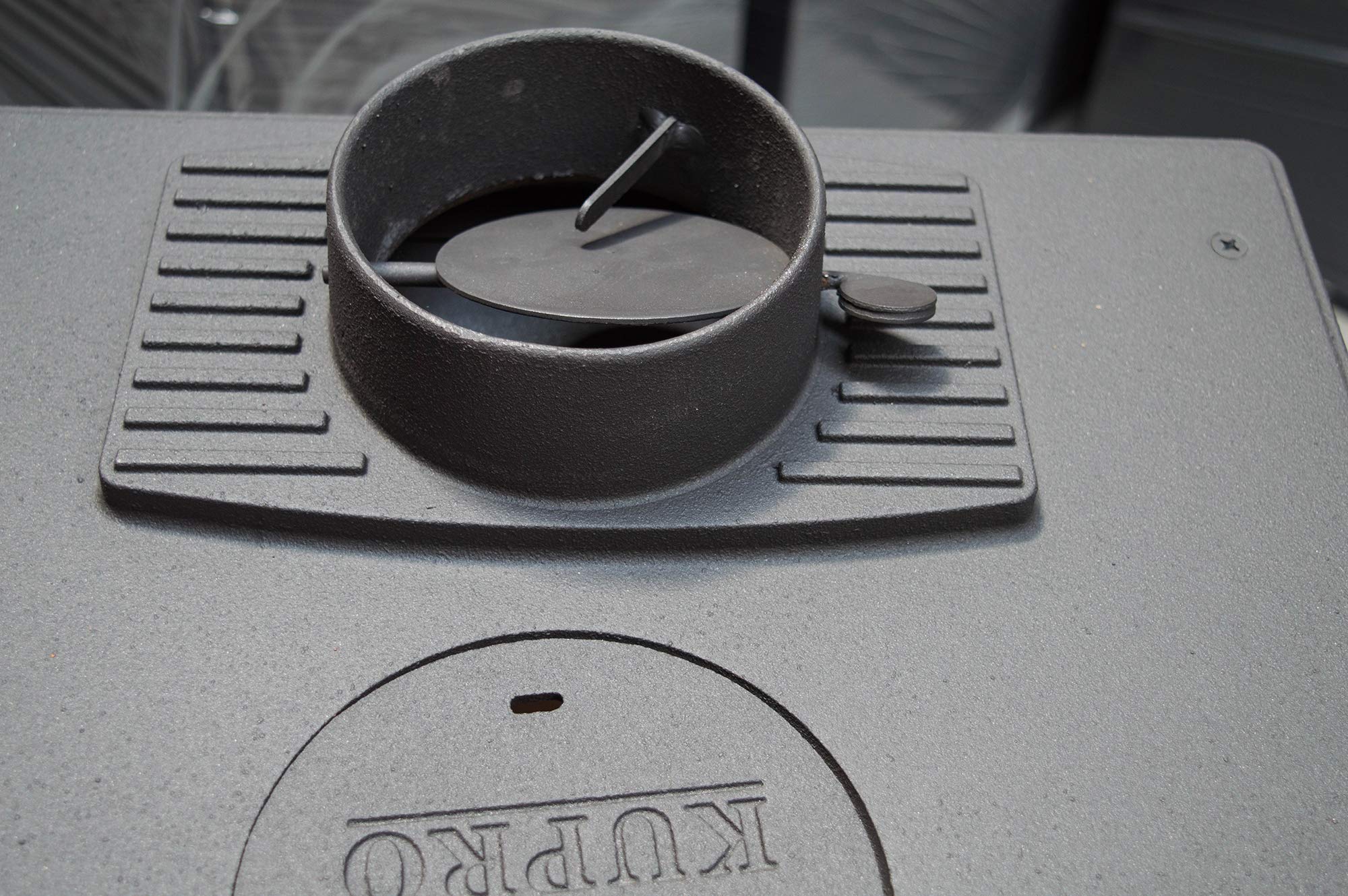 Wood Burning Stove Fireplace Solid Fuel Log Burner with cast Iron top 8,4 KW Heating Power Model