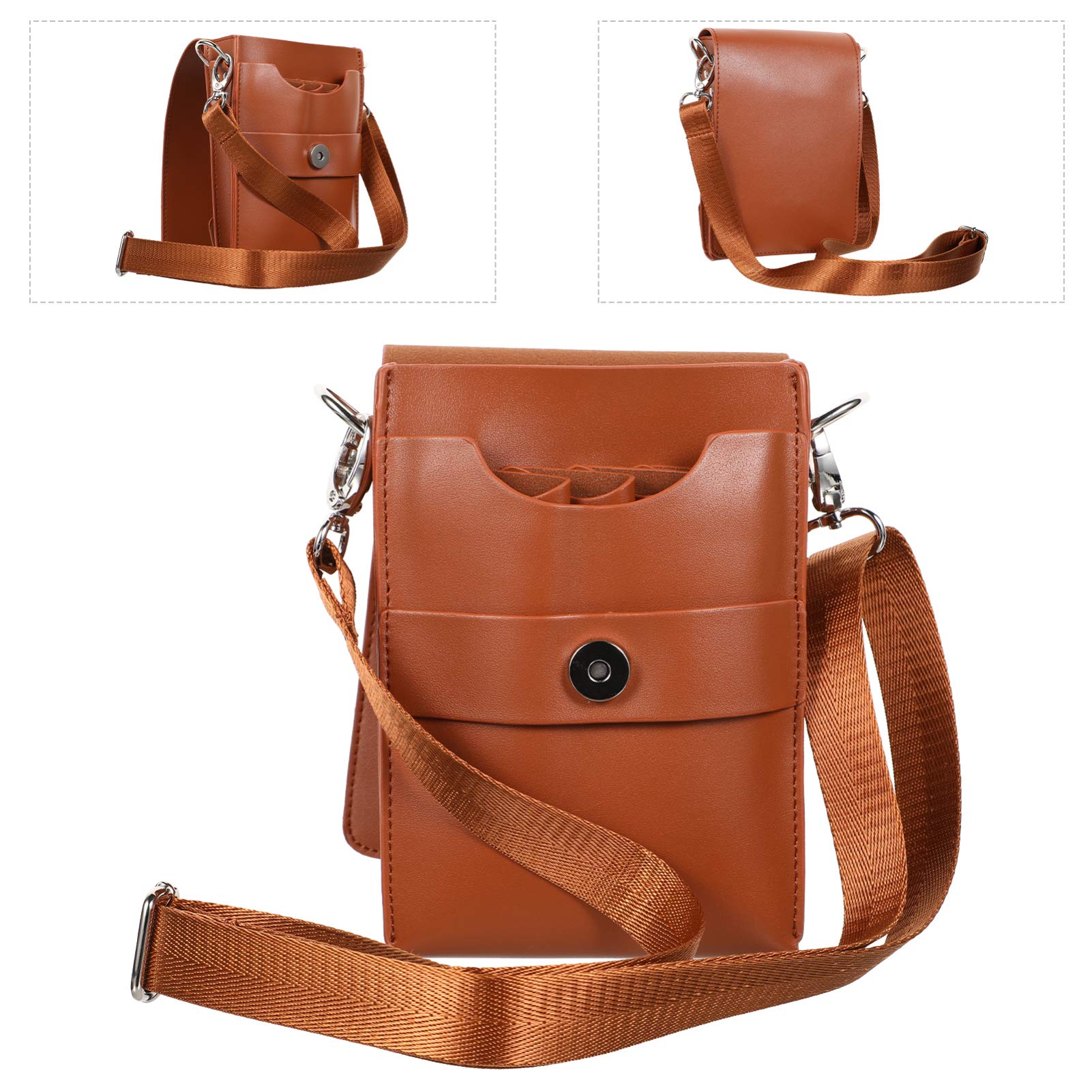 IWOWHERO Professional Barber Scissor Bag Adjustable Belt Hair Stylist Fanny Pack Cowhide Salon Decor Hairdressing Tool Case