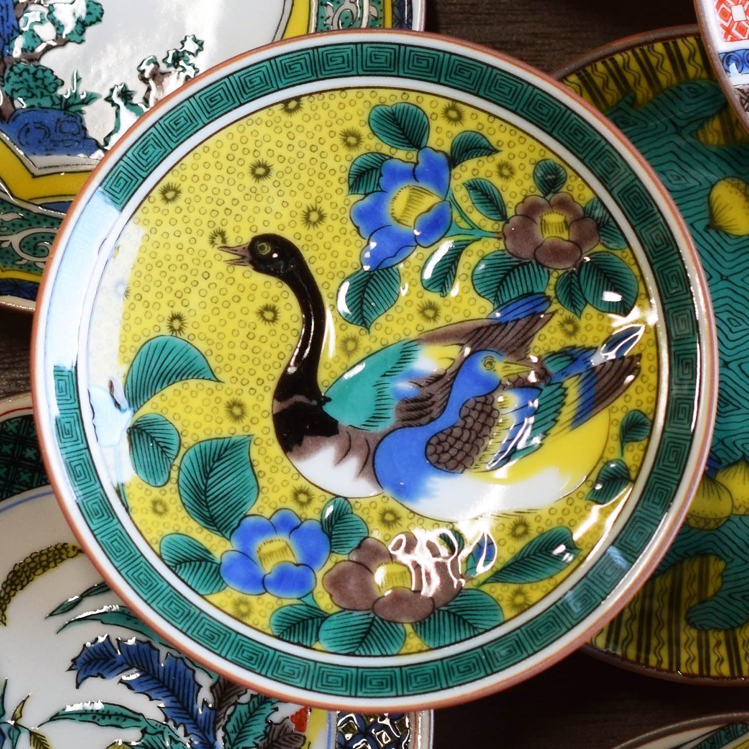 Stylish Kutani Ware Dish, Specialty, Bean Plate, Yoshidaya Twin Duck Figure, Pottery, Small Plate, Serving Plate, Japanese Tableware : Home & Kitchen