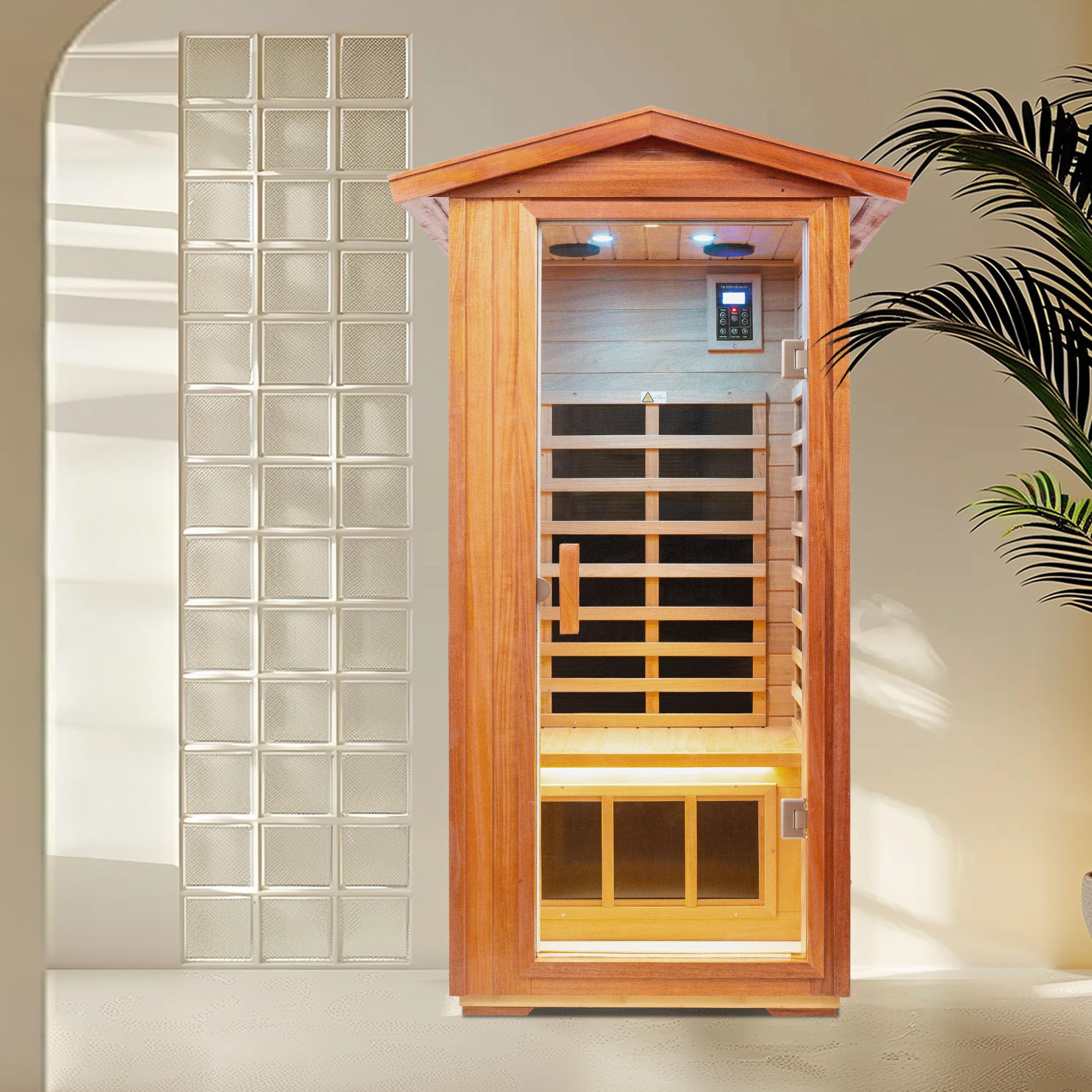Outdoor Khwood one Person far Infrared Sauna Room