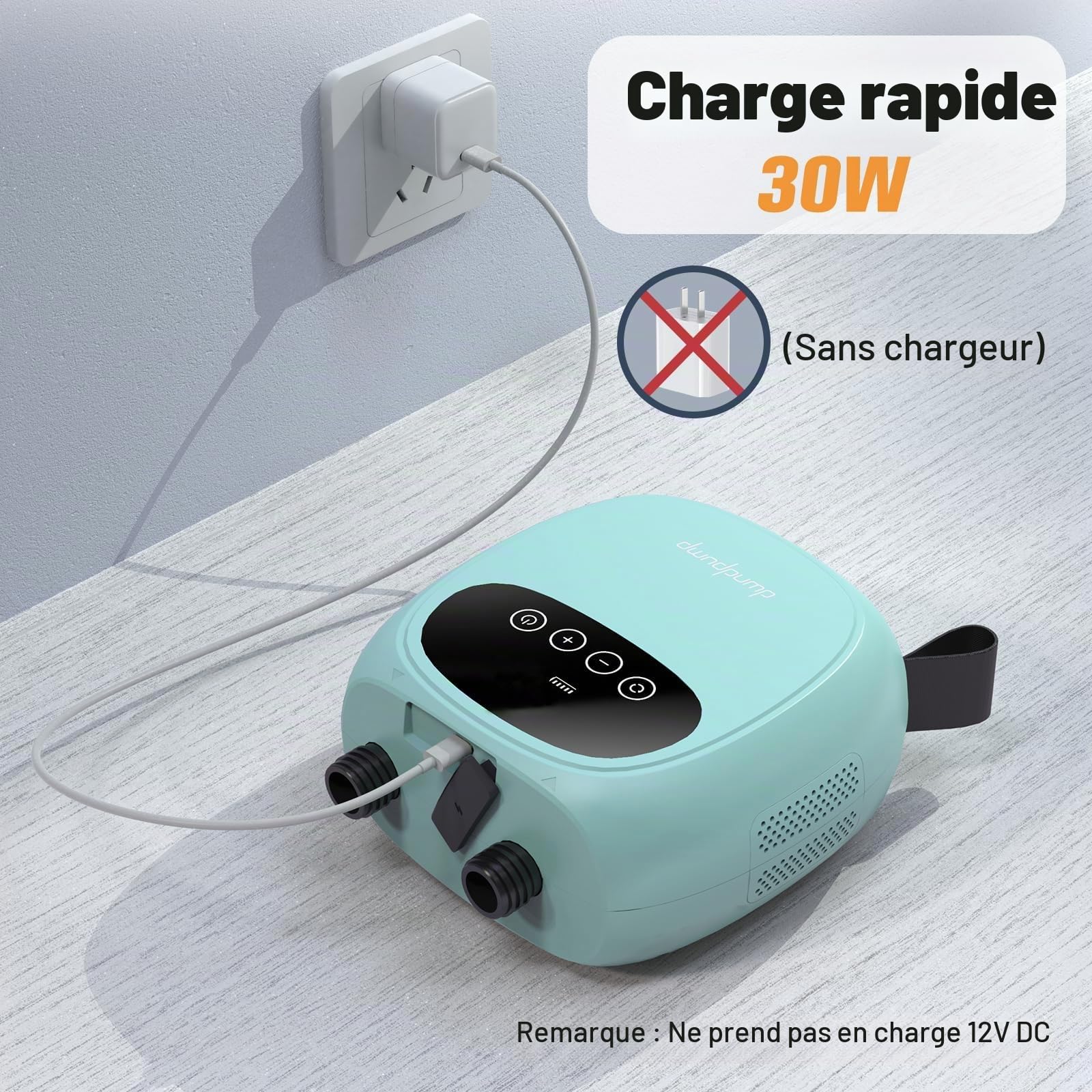 dwndpump Pompe à air Sup 20PSI, Pompe électrique Sup pour gonfler et dégonfler, Pompe Rechargeable pour Planche à pagaie Gonflable, Pompe électrique Portable pour Sup, Kayaks, Ailes à Vent