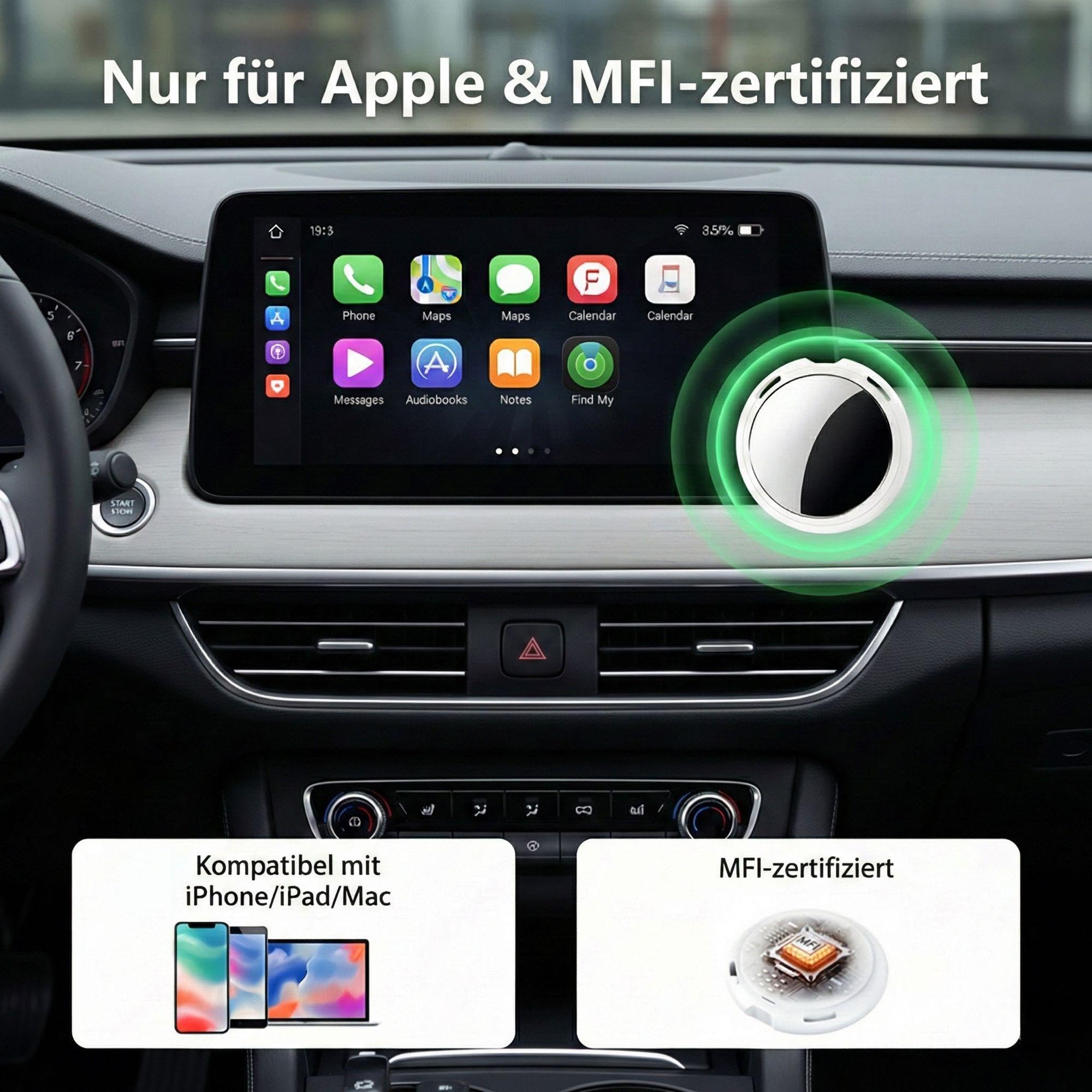 4er Pack Air Tracker Smart Tag Schlüsselfinder [Apple MFi-zertifiziert] Kompatibel mit Apple Wo ist (Nur iOS)Bluetooth wasserdicht Geldbörse Koffer Gepäck Haustier ohne Abo mit Austauschbarer Batterie