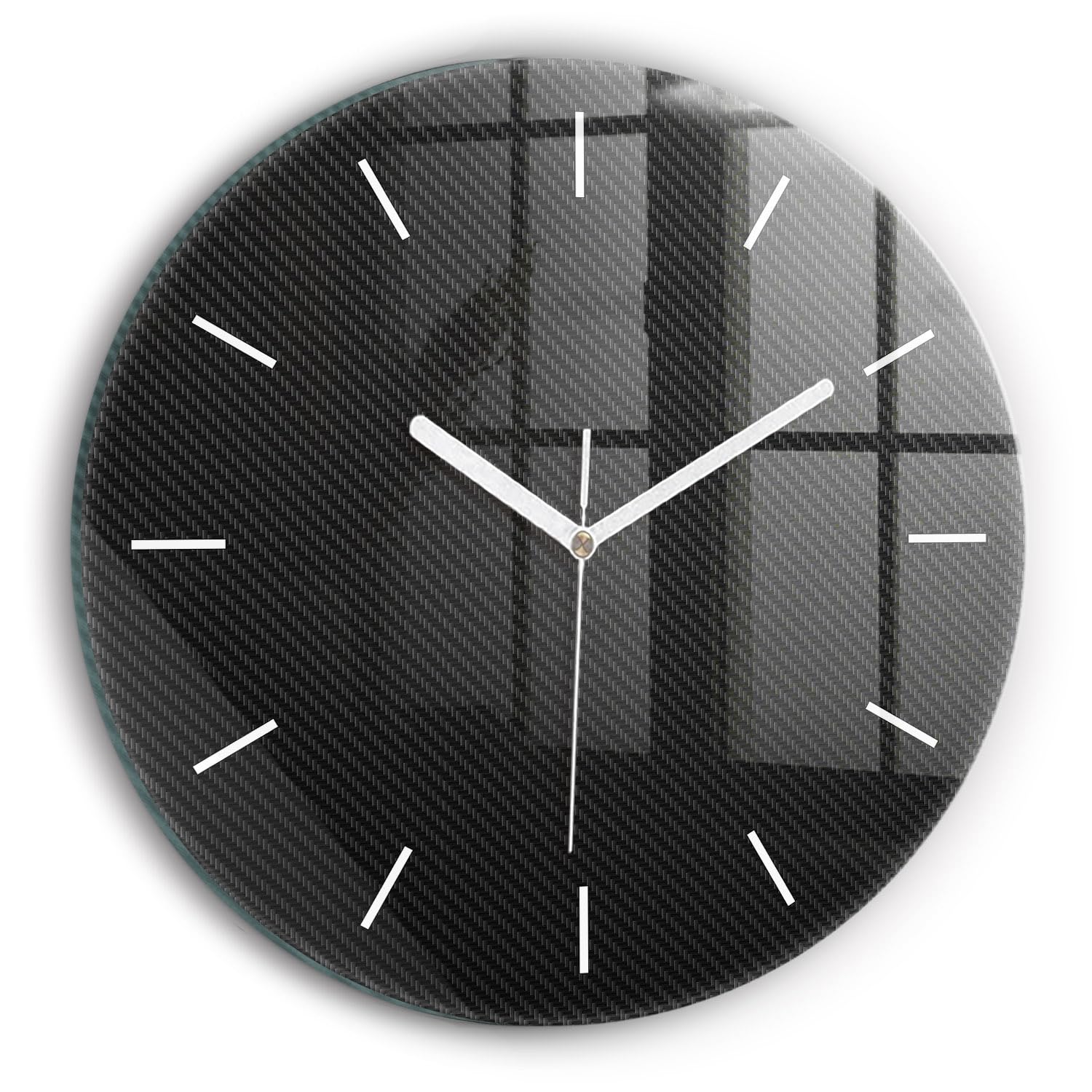 Horloge en verre silencieuse Wallfluent 30 cm pour décoration murale moderne