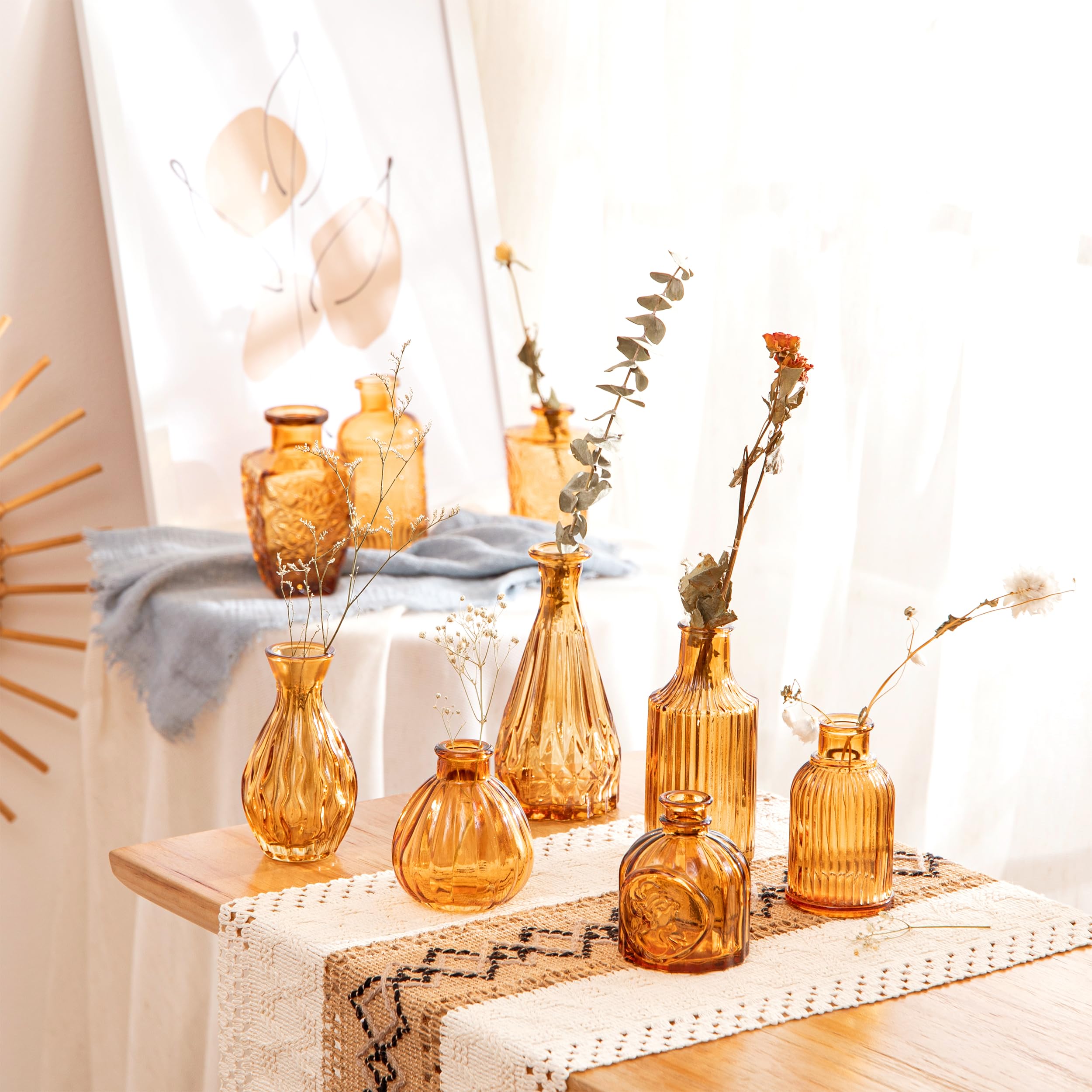 Snapklik.com : Jelofly Glass Bud Vases Set Of 12, Small Vases For