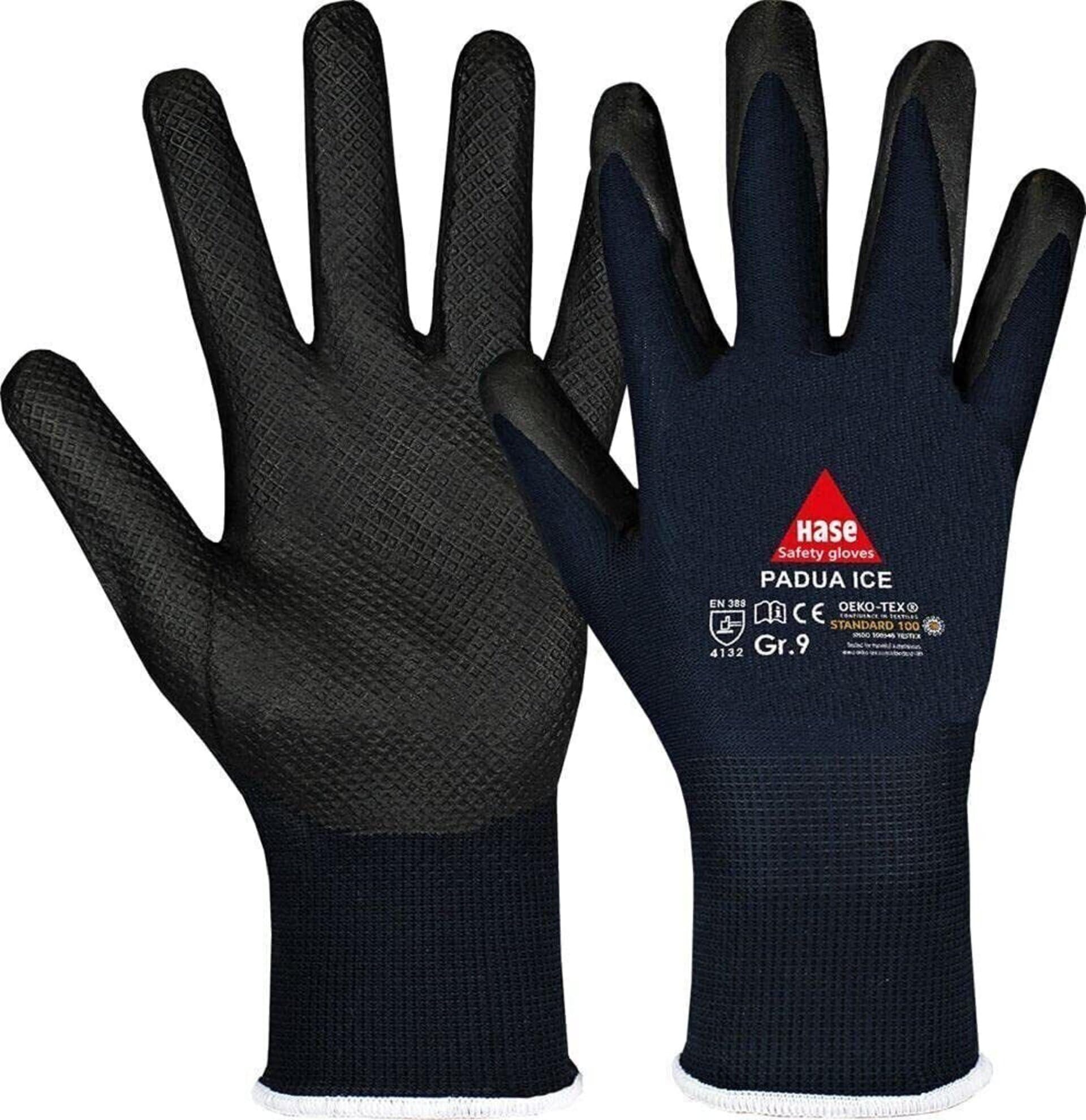 Hase Guantes de trabajo Padua ICE, de tejido de punto multicapa de nitrilo y nailon, que ofrece una alta resistencia al desgarro, no deja huellas dactilares.