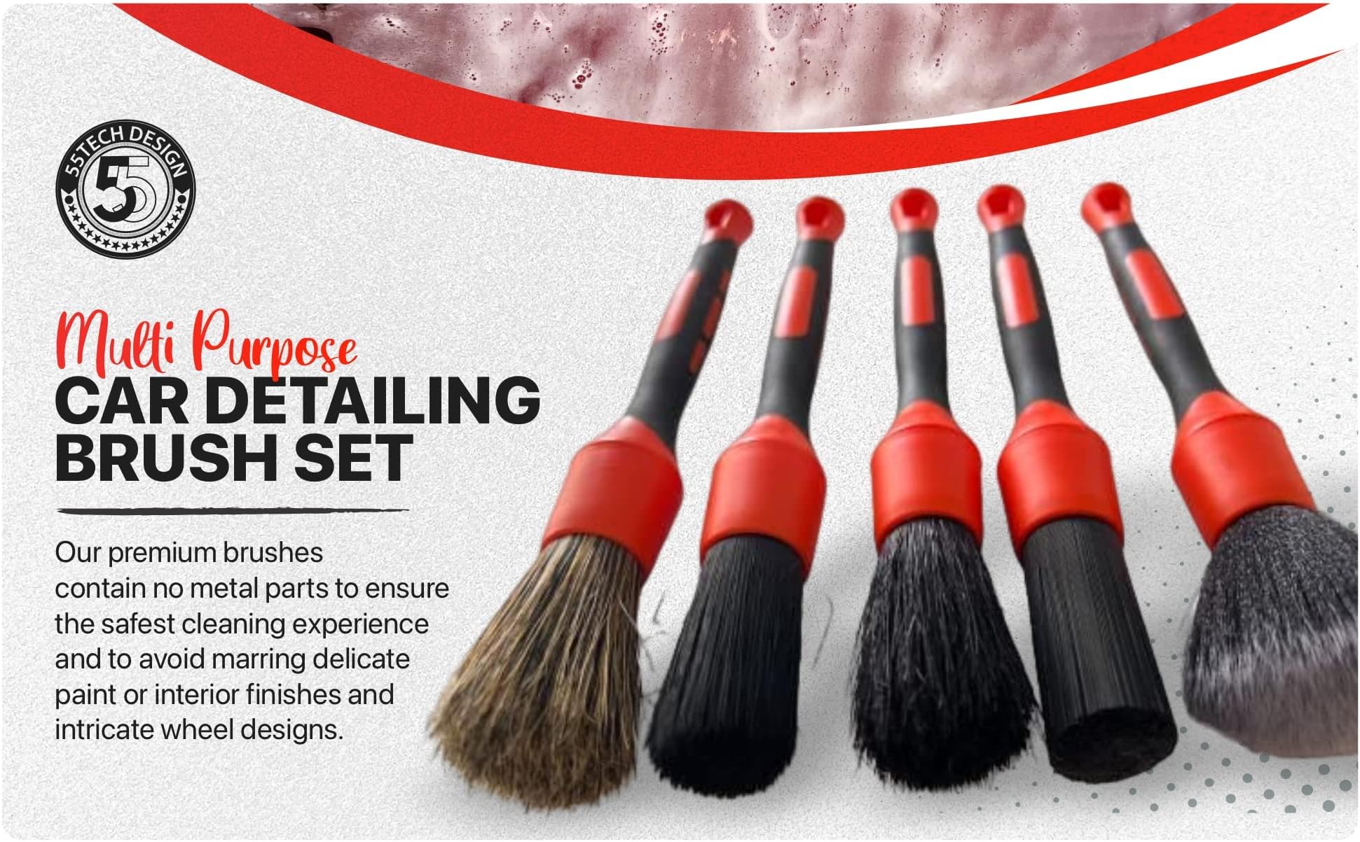 Detailshark Auto Detailing Brush Set (5) Best Car Detailing