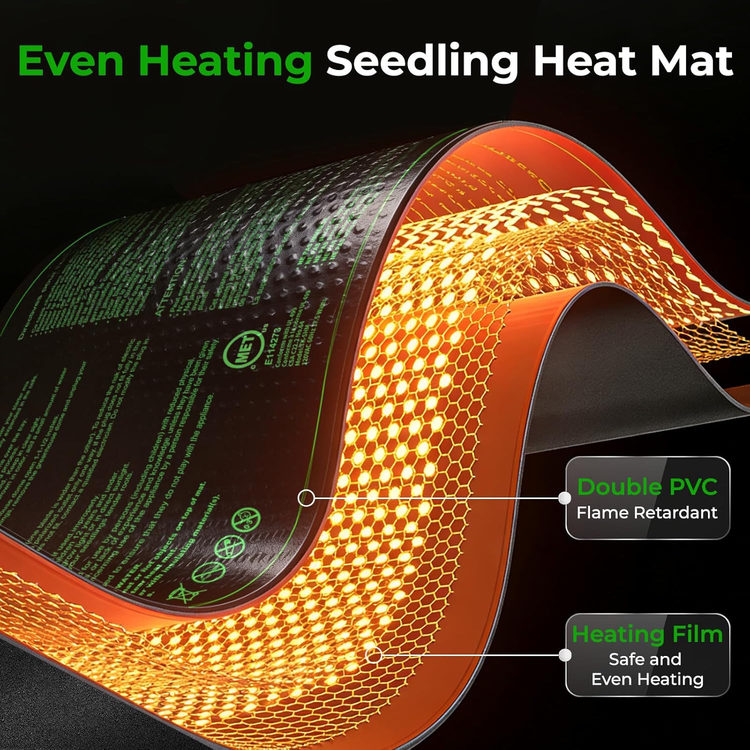 Seedling Heat Mat - KOKOPRO Durable Waterproof Heat mat for Plants Warm Hydroponic Heating Pad for Indoor Home Gardening Seed Starter 10" x 20.75"（4 in1）