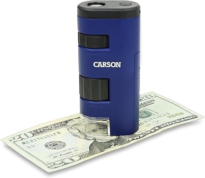 Carson Pocket Micro 20x-60x LED Pocket Microscope Handheld STEM Toy (MM-450)