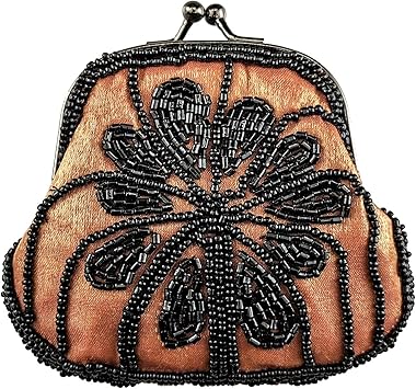 Amazon | がま口小銭入れ ビーズ刺繍 サテン コインケース AP-1