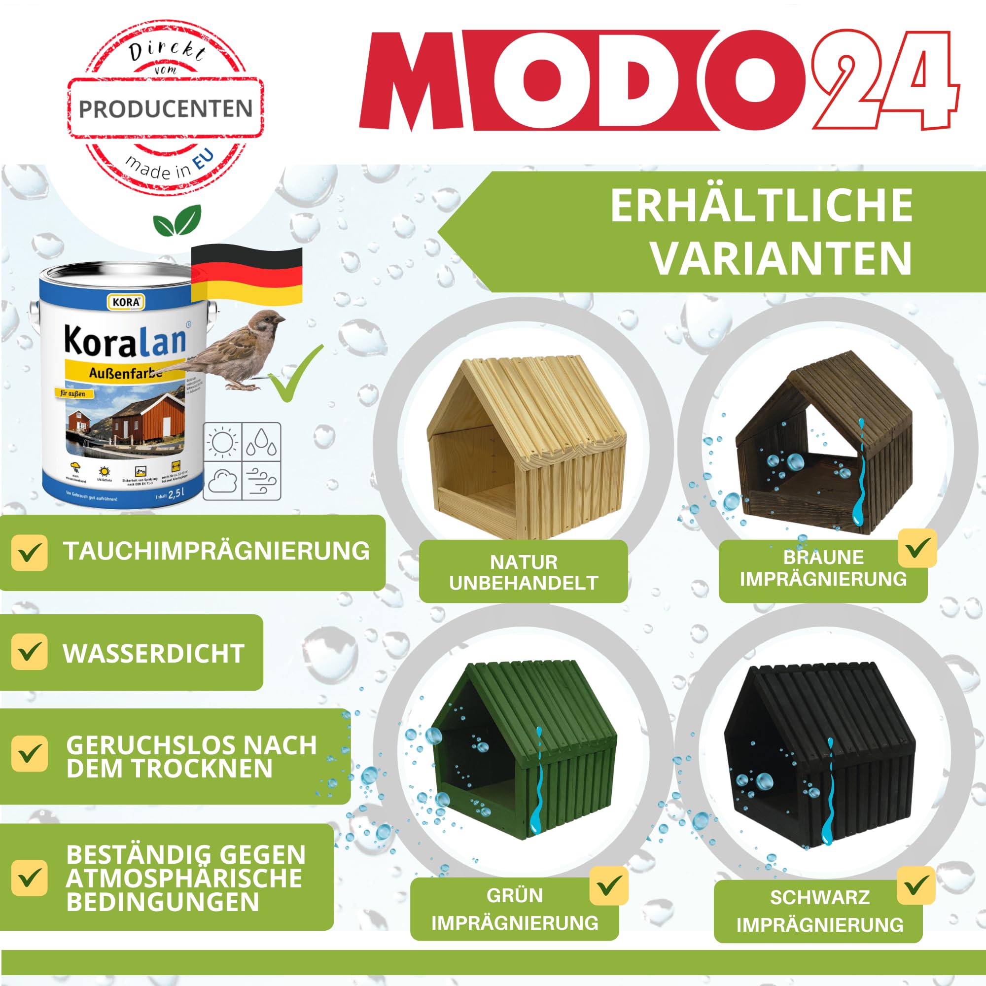 Vogelhaus mit Ständer aus FSC® Holz, Vogelkäfig mit Dach, Wetterfestes Vogelfutterhaus für Garten & Balkon, Futterstation für Vögel, Nistkasten Vogelschutzhaus, 117x24x22, Farbe: Braun