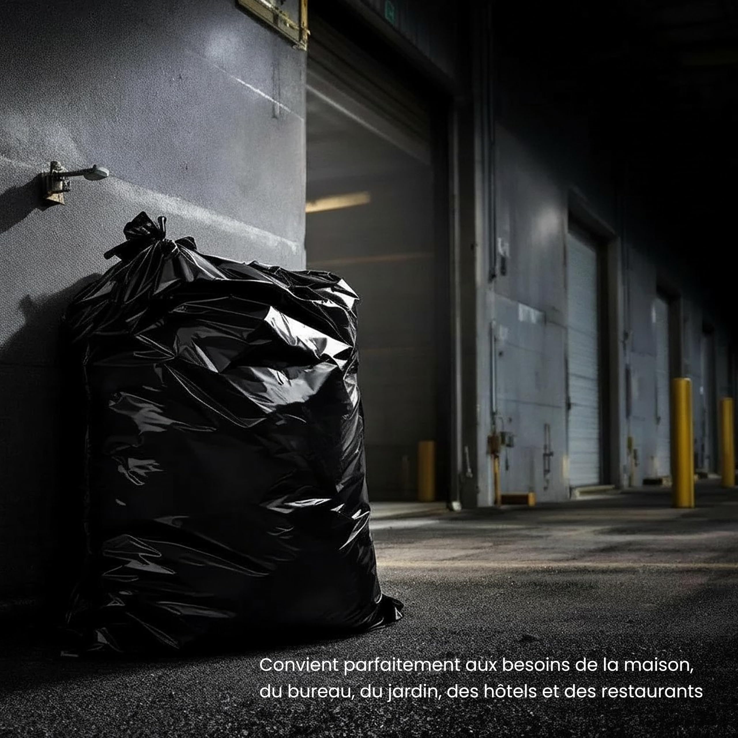 100 Sacs Poubelle 160 Litres Grande Capacité - Déchets Légers, Volumineux – Résistants, Épaisseur 45 Microns - Idéal Particulier Ou Professionnel Pour Maison, Bureau, Jardin, Hôtel, Restaurant