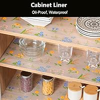 Vista 19 de INNOLITES Kitchen Cabinet Shelf Liner Non-Adhesive Refrigerator & Drawer Liner Waterproof, Oil-Proof EVA with Floral Pattern Easy to Cut &