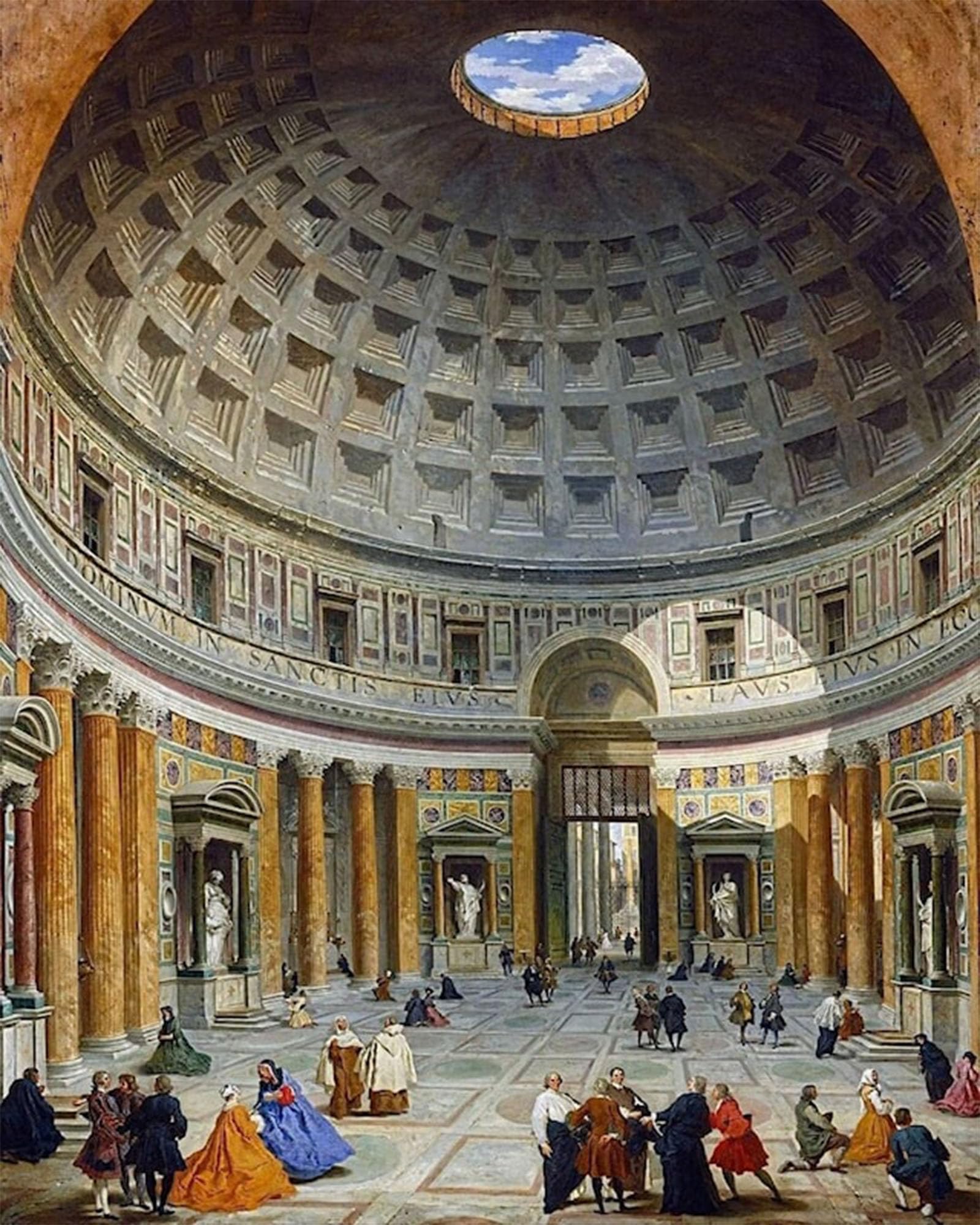 SERENDIPITP Vintage Wall Art Canvas Nordic Poster Canvas Print Picture Interior of the Pantheon Paolo Paninni Wall Art Poster for Home Decor 60x90cm