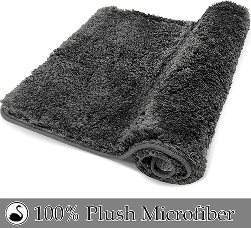 Miniatura 3 de Alfombras de baño de 3 piezas, alfombras de baño de microfibra extrasuaves y absorbentes, tapete de lujo antideslizante con respaldo de goma,