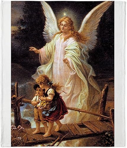 Miniatura 1 de CafePress Manta de ángel de la guarda súper suave, manta de felpa de forro polar, 60 x 50 pulgadas