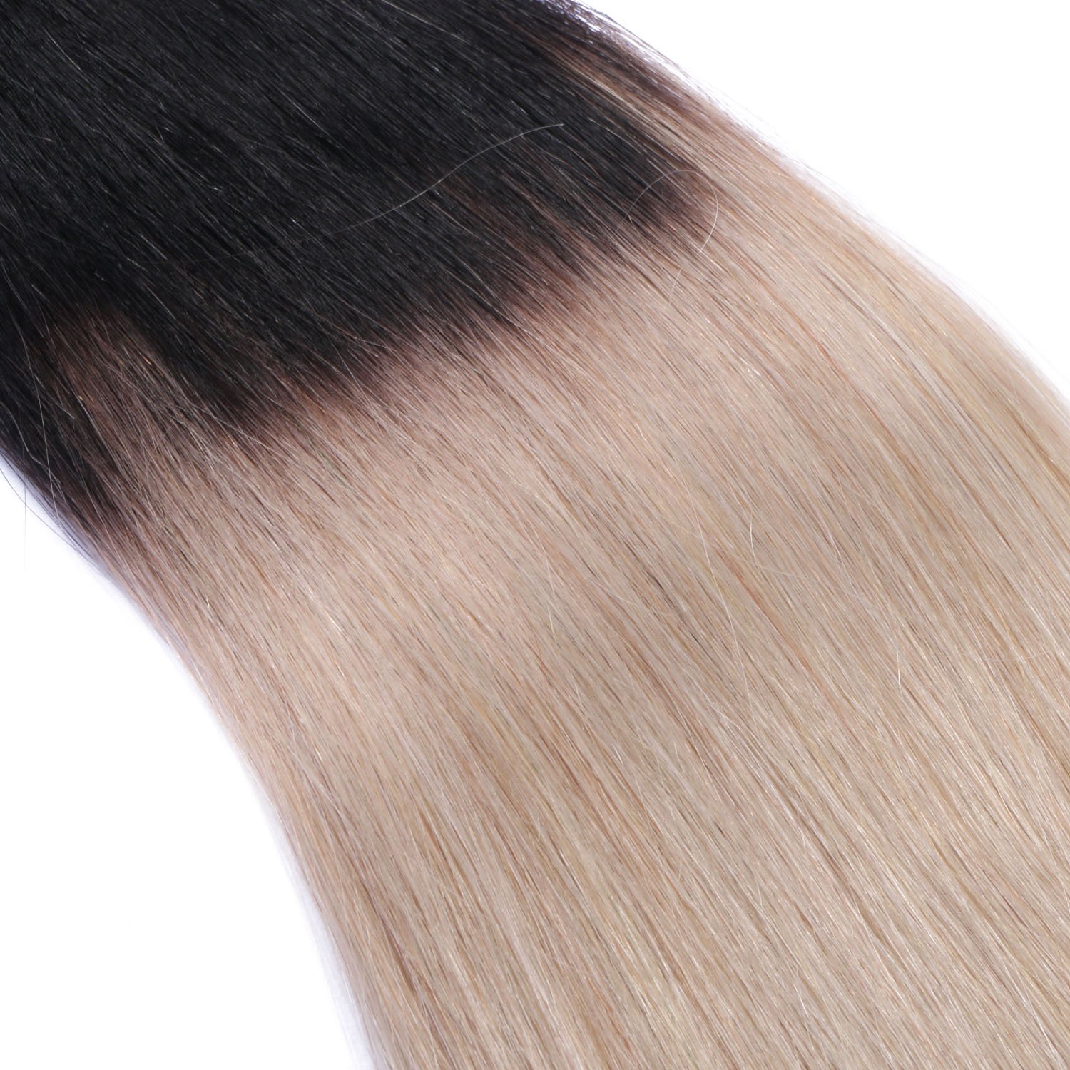 Keratin Bonding - # 1B/GREY OMBRE - 60cm - 50 Strähnen - 1g - 100% Remy Echthaar Haarverlängerung U-Tip Extensions sehr hohe Qualität by NOVON Hair Extention