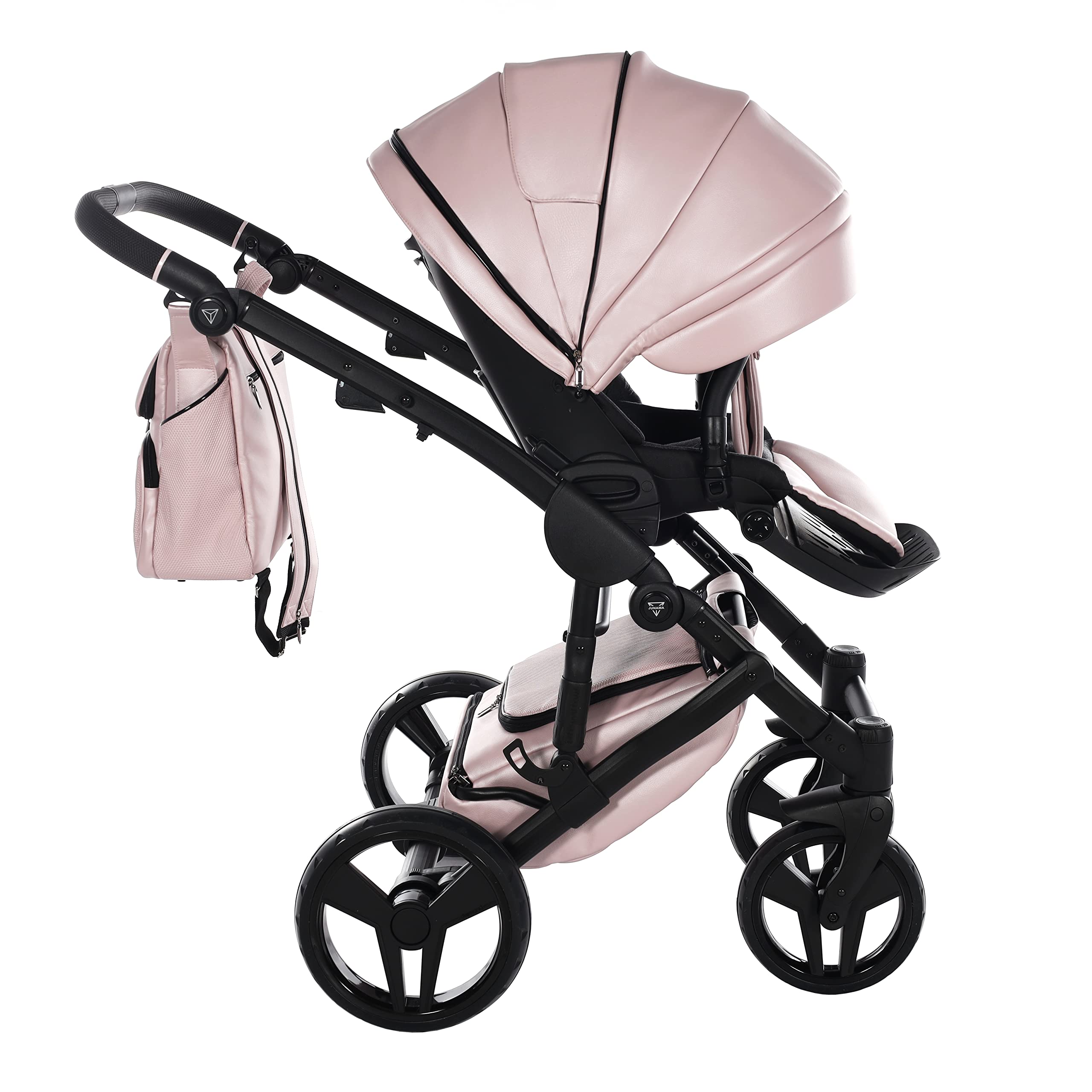 Junama Passeggino TRIO Diamond S Class 02 Rosa e Nero - 2in1 3in1 4in1 + ombrellino (4 in 1 con Base ISOFIX)