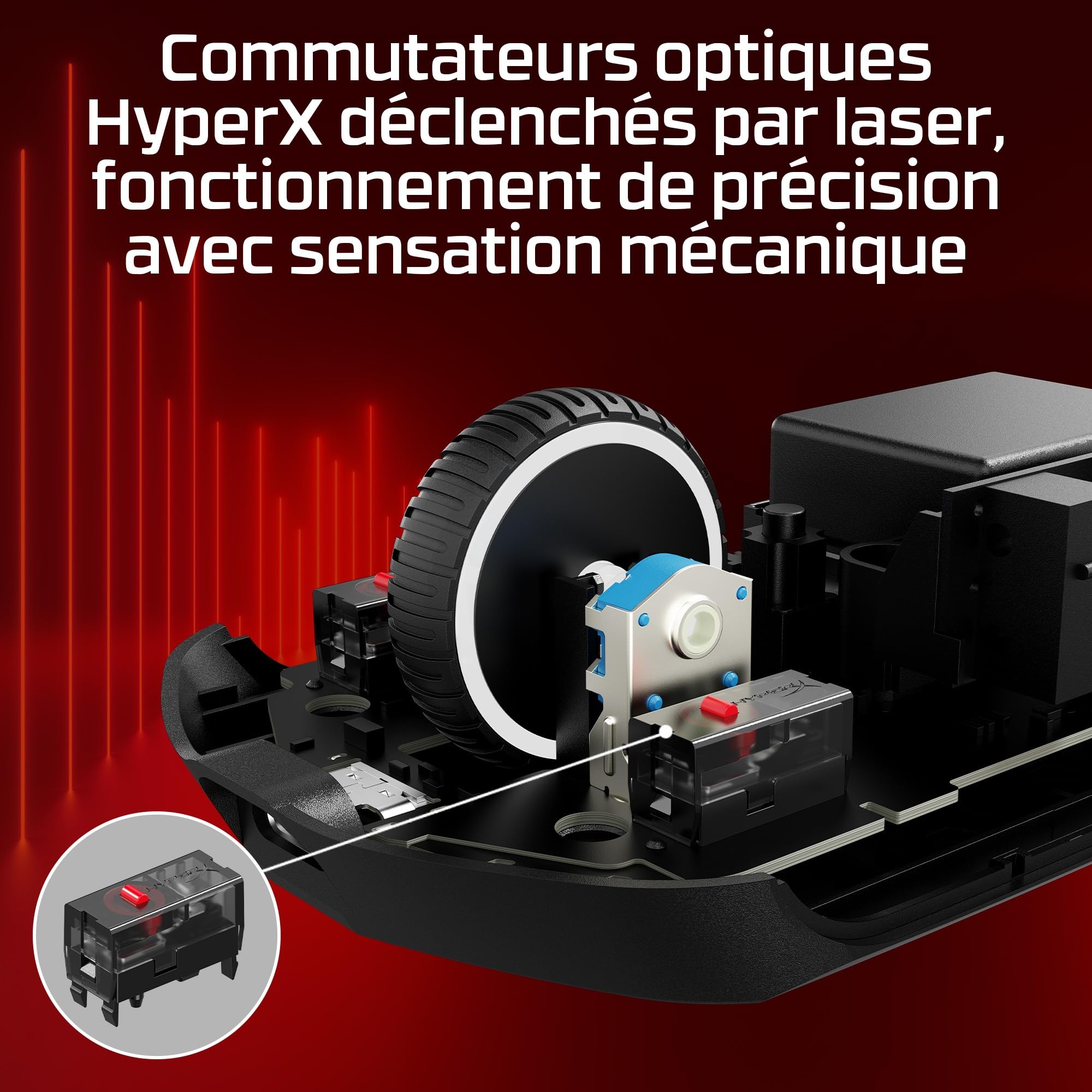 HyperX Pulsefire Haste 2 Pro Wireless, Souris Gaming sans Fil Ultra Légère 61 g, Capteur HyperX 26K Jusqu’à 26 000 DPI, Polling Rate 4 000 Hz, Double Connexion sans Fil 2.4 GHz et Bluetooth, Gris