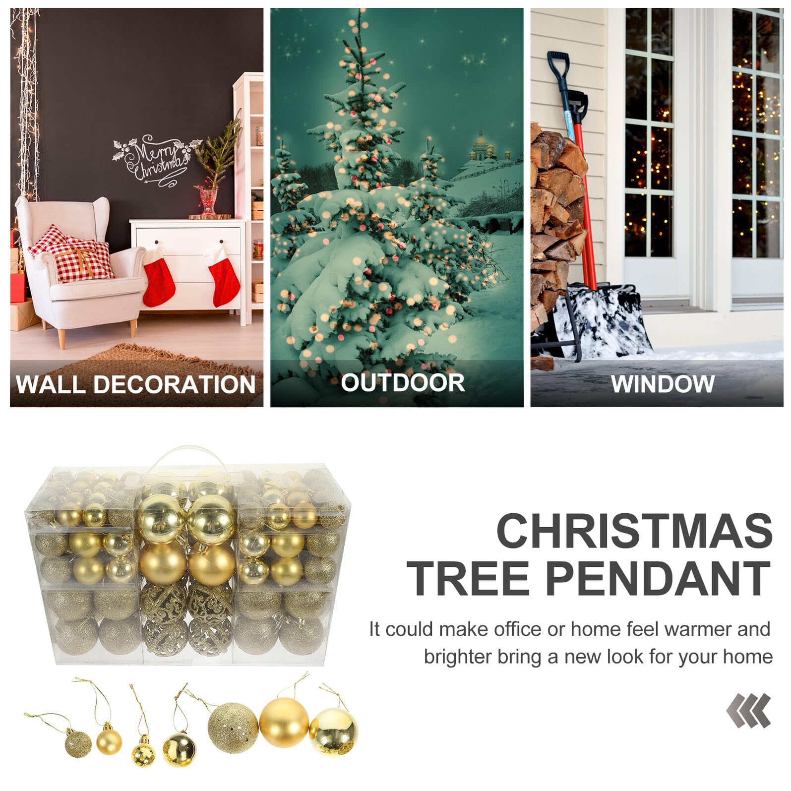 Ciieeo 100stücke Weihnachtsbaum-kugelanhänger Hängeanhänger von Dekorativer Anhänger für Weihnachtsdeko mit Schnur für Geschenke und Szene Dekoration