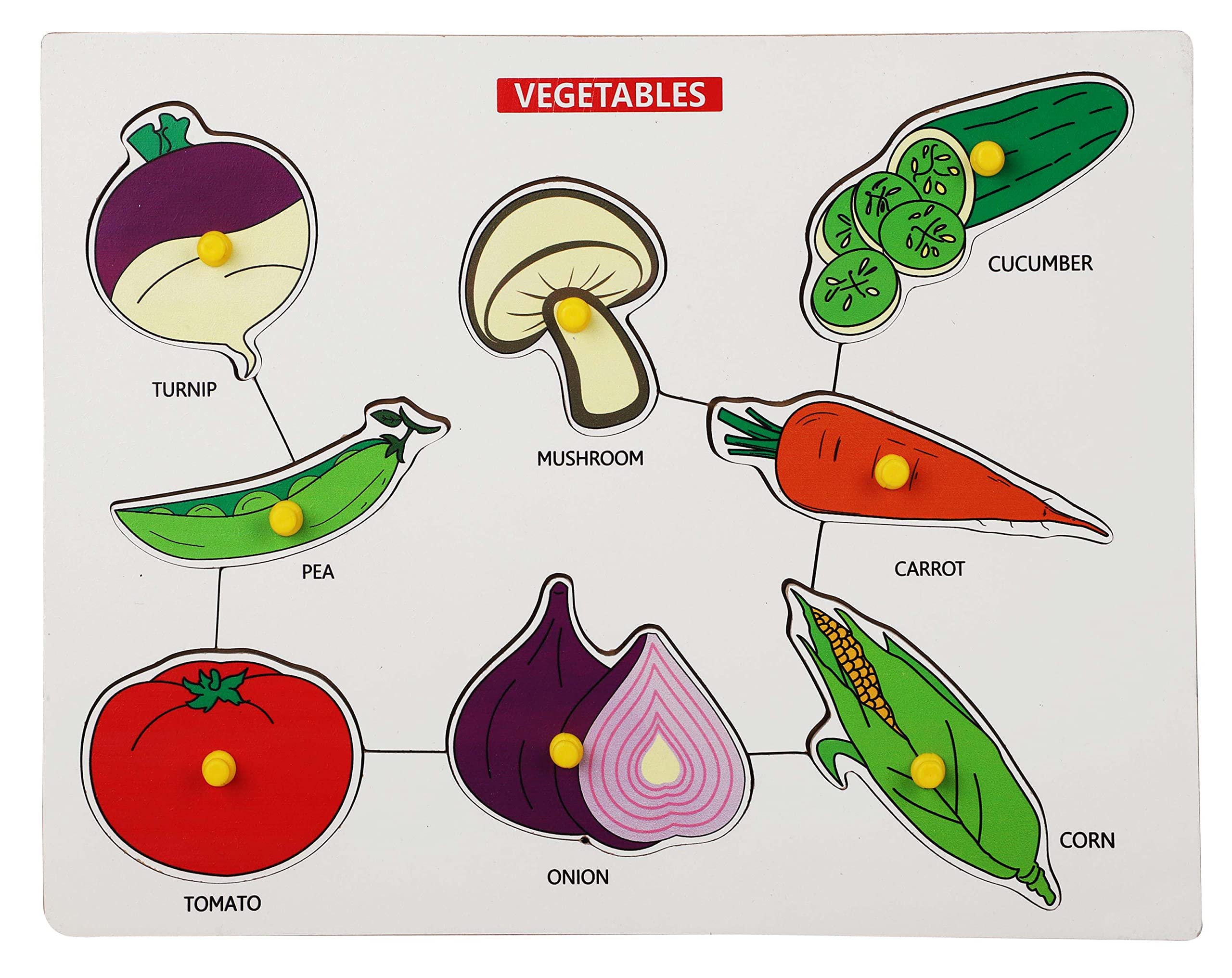 Voolex - Wooden Educational Peg Puzzles for Pre-Schoolers and Toddlers - Vegetables (B0B7LVDYQT) Amazon Price History, Amazon Price Tracker