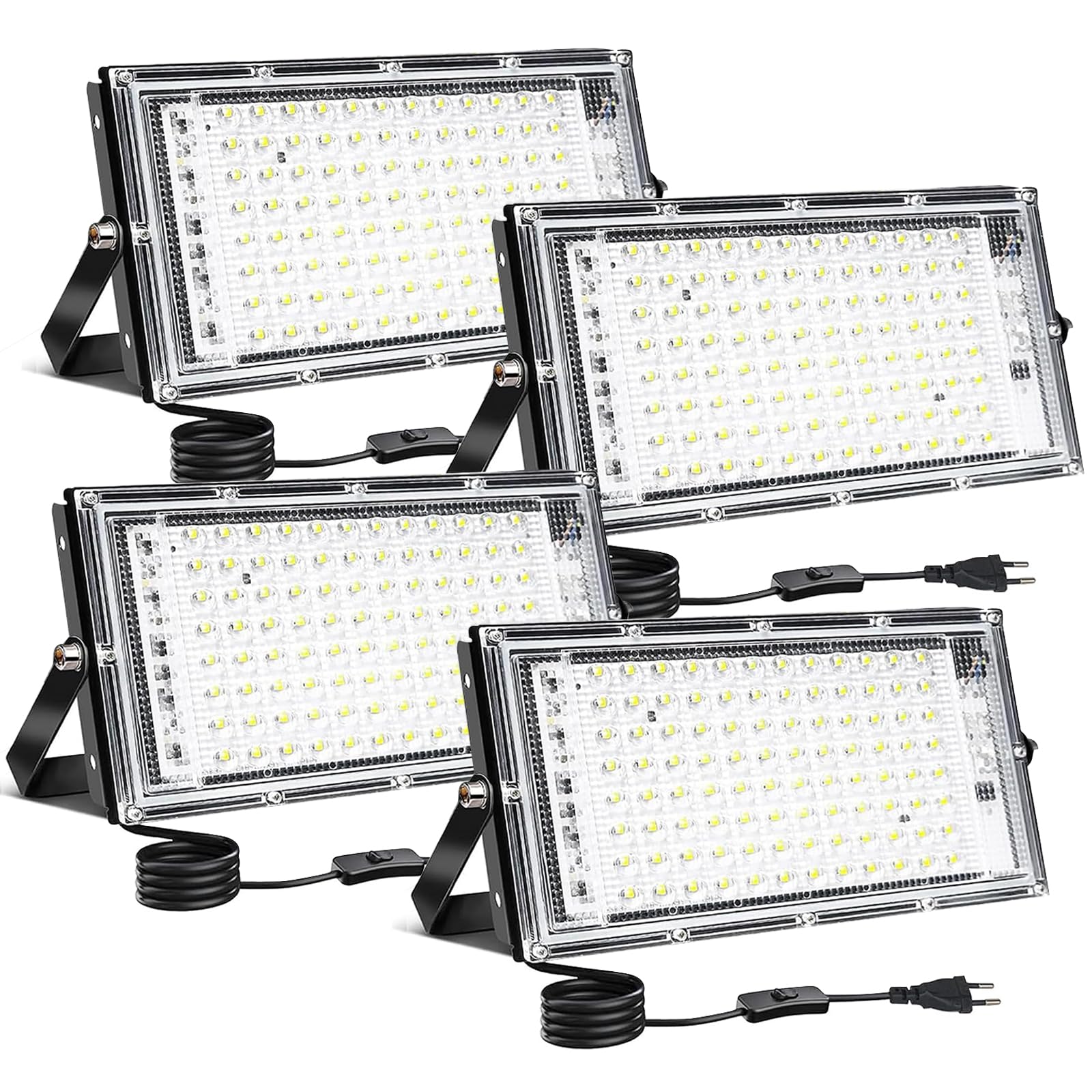 CREATESTAR Projecteur extérieur LED, 100W Spot LED Extérieur IP65 étanche projecteur led blanc froid, Eclairage Exterieur pour jardin cour Garage (4)