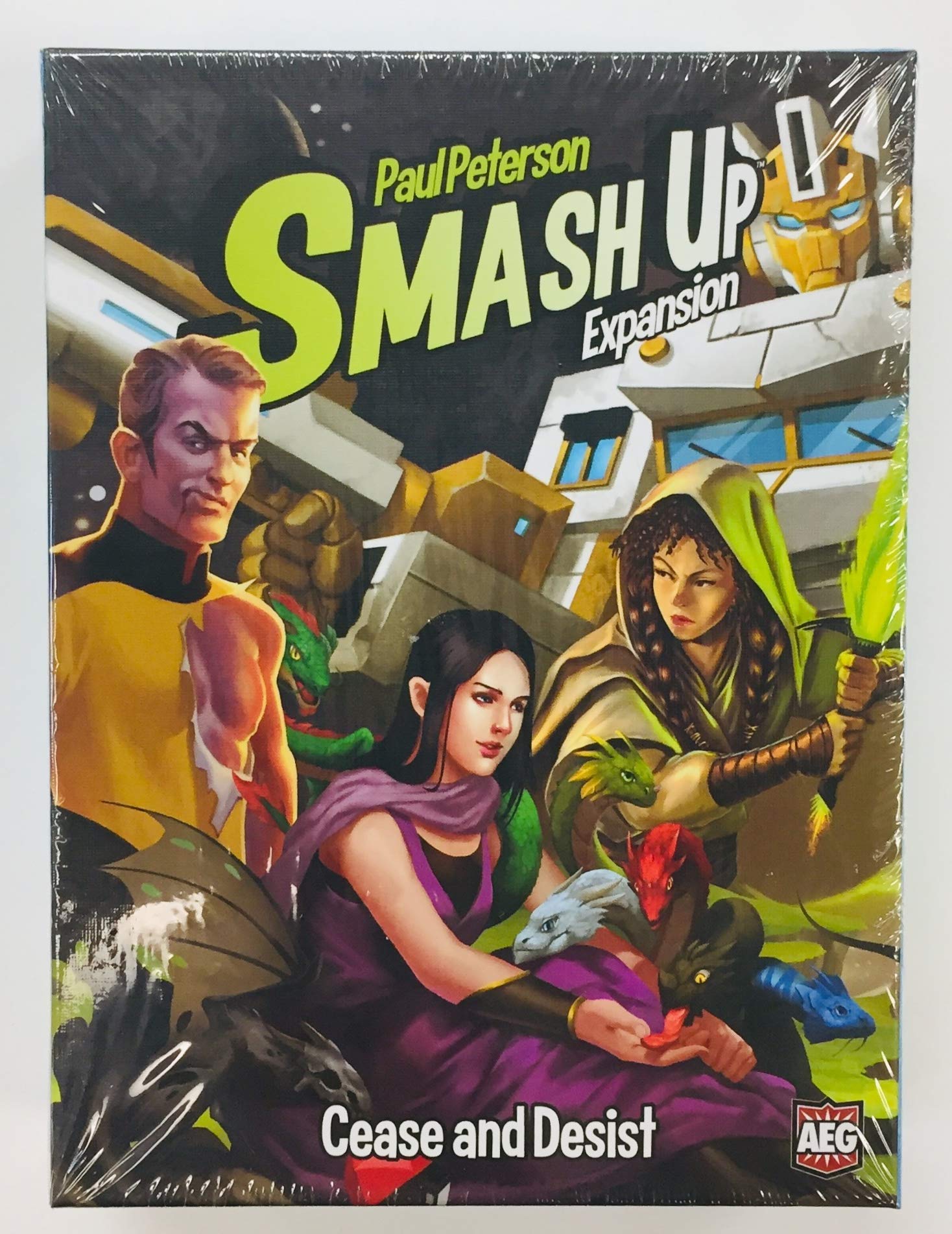 AEG Smash Up: Cease & Desist Card Game Expansion | Astroknights, Changerbots, Ignobles, Star Roamers | 2-4 Players | Ages 14+ | 30-45 Minute Playtime