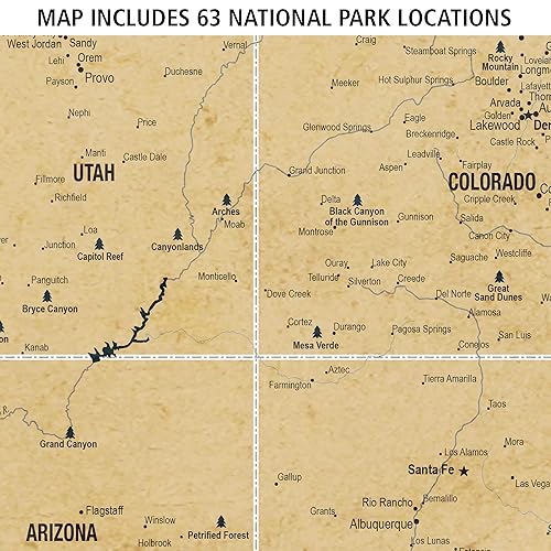 Miniatura 6 de Holy Cow Canvas Personalized Gold & Navy Textured Push Pin Map United States on Canvas, US Travel Map with Pins to Mark Travels, USA Map Pin Board,