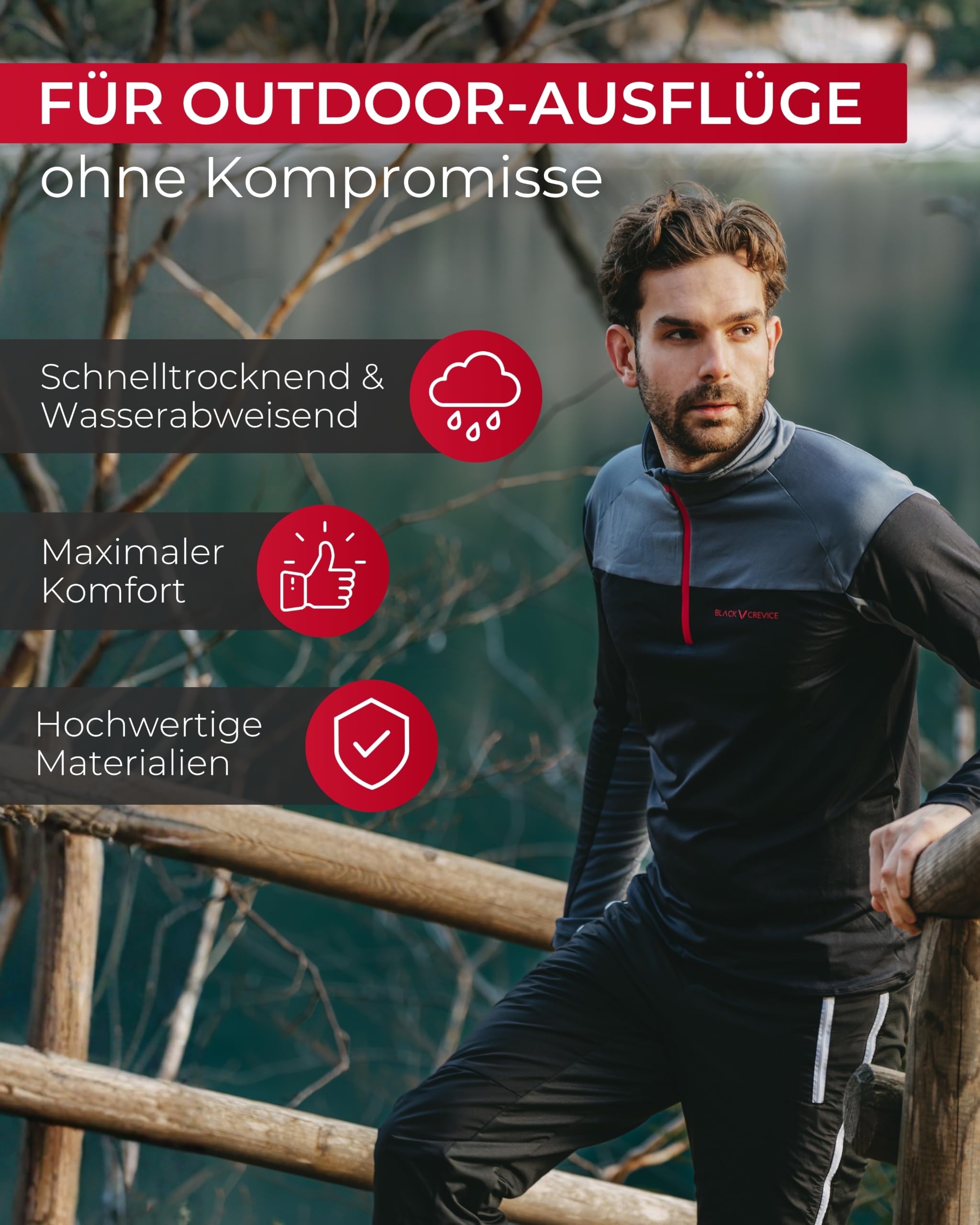 Black Crevice Herren T- Zip Off Leg Trekkinghose I Herren Wanderhose mit abnehmbaren Beinen I atmungsaktive, strapazierfähige & Wasserabweisende Outdoor-Hose