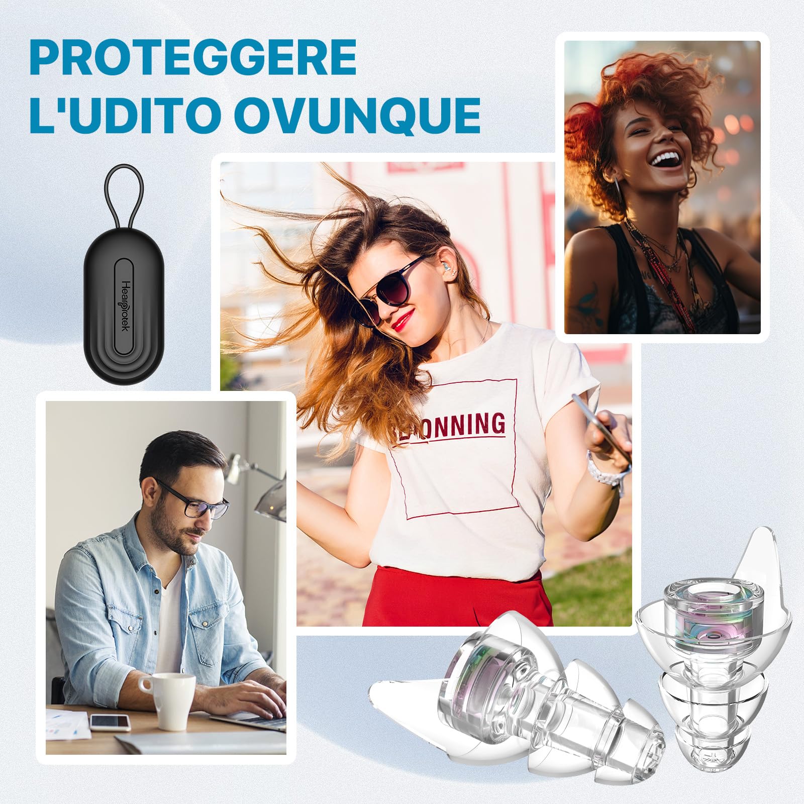 Tappi Per Orecchie Da Concerto Hearprotek - Riduzione Rumore 20dB Per Musicisti - Foto 11