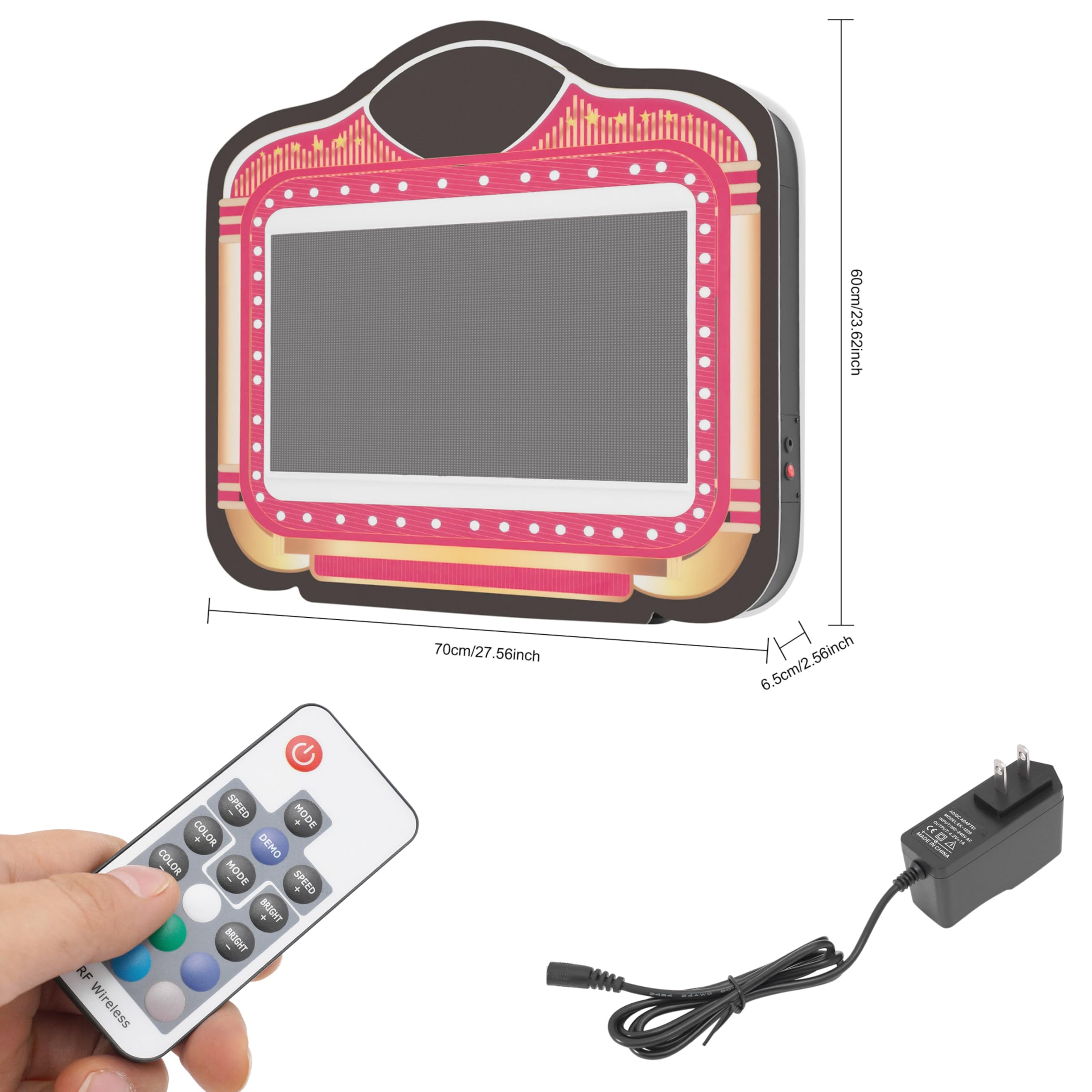 Señal LED de barra: presentación de cartas programable con aplicación para bodas, fiestas de cumpleaños, club y servicio VIP, carga con cable