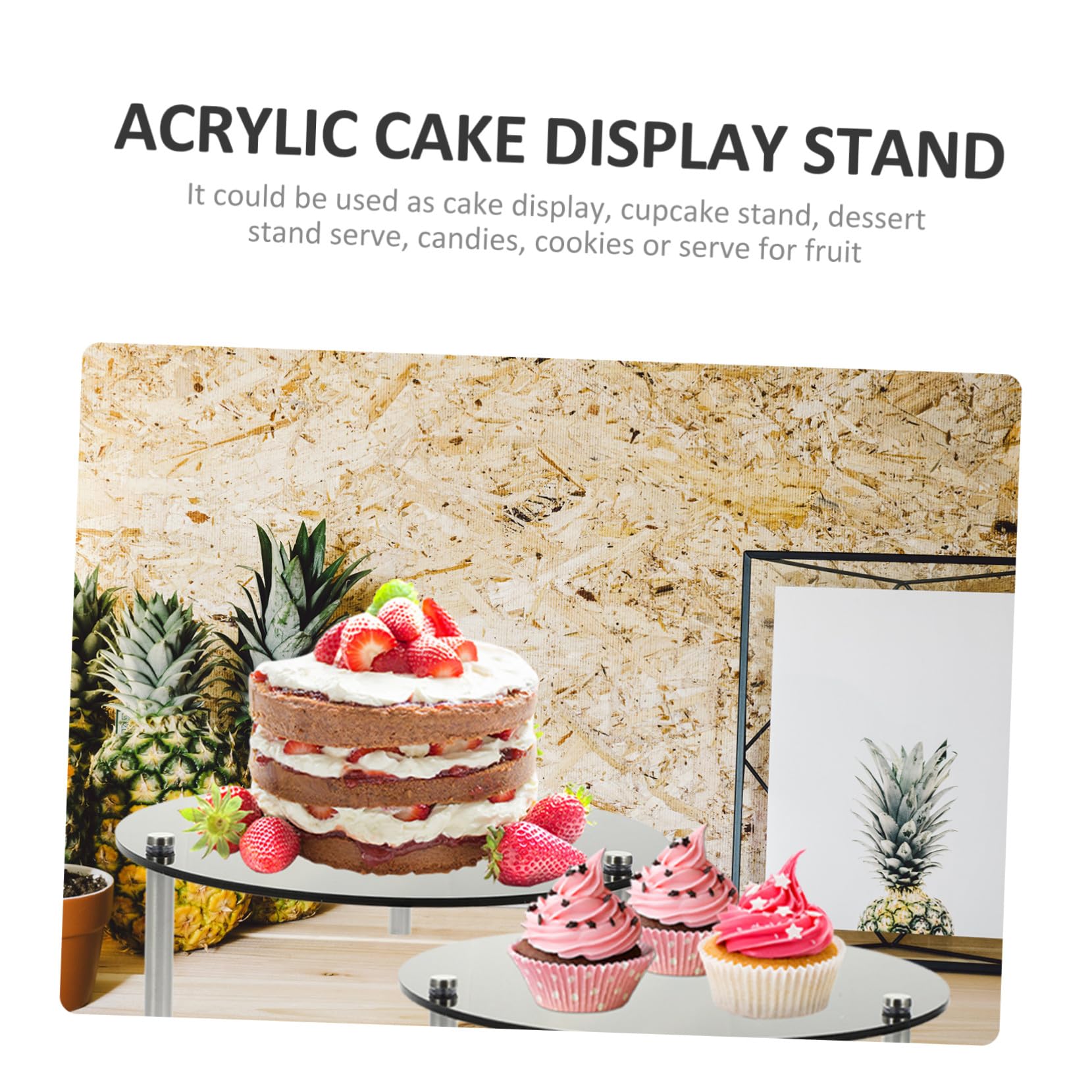 GLEAVI Espositore per Torte in Acrilico a 3 Livelli Nero per Cupcake
