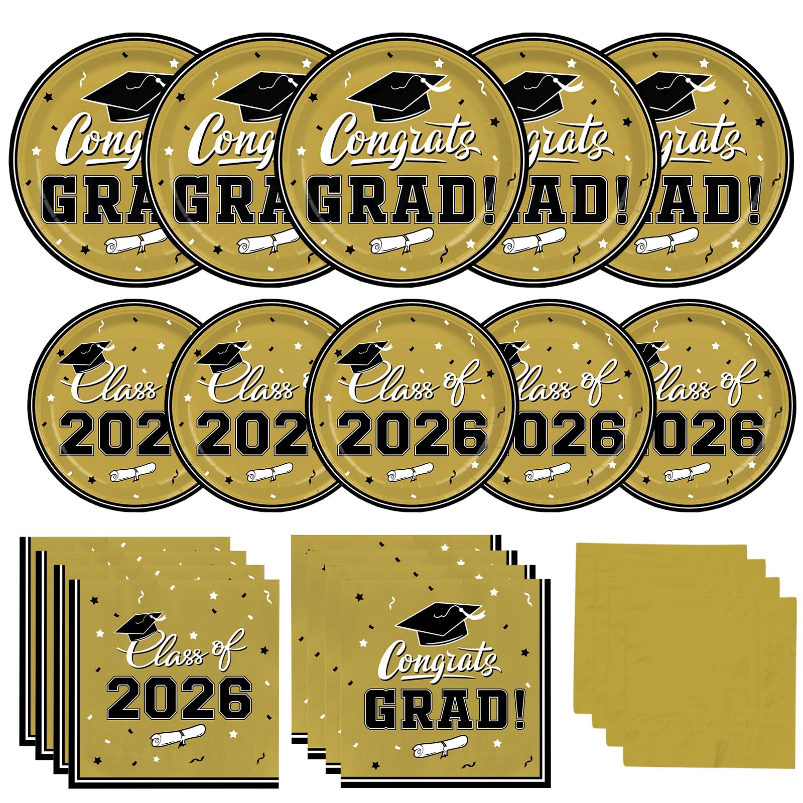 Gatherfun Graduation decorations 2026 Graduation Plates and Napkins Blue Disposable Paper Plates Luncheon Napkins Cocktail Napkins for Congrats Grad Party Decorations, Serve 50 — Amazon image 14