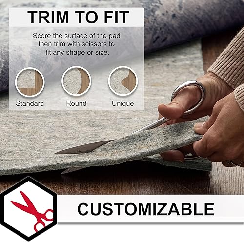 Miniatura 4 de Mohawk Home - Almohadilla para alfombra antideslizante con agarre de 7 pies 6 pulgadas x 10 pies, fieltro de doble superficie de 14 de grosor +