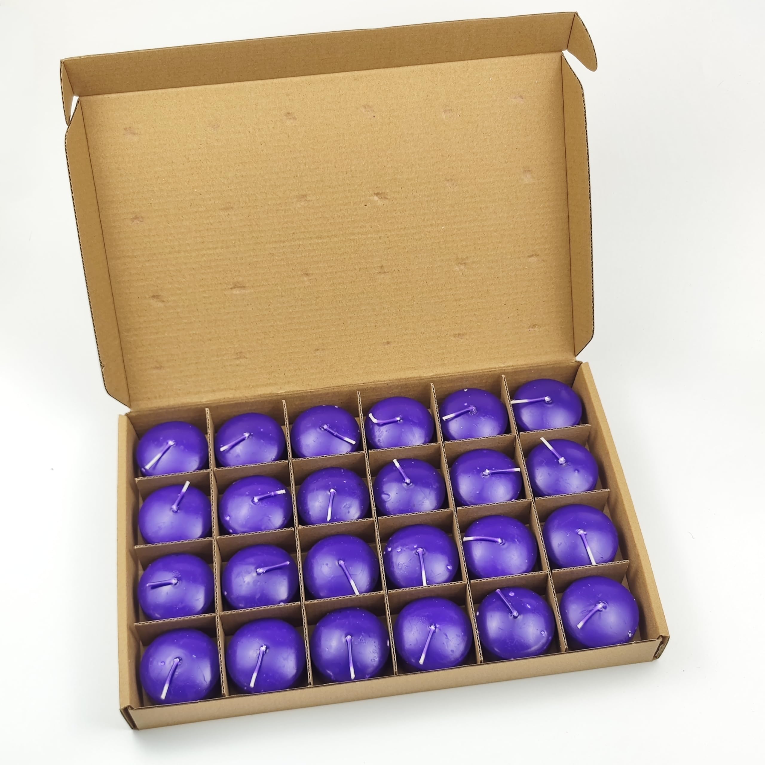 24 candele galleggianti viola, 5 cm, senza profumo, per piscina di nozze, vasca da bagno di San Valentino, cena, decorazione natalizia (viola)