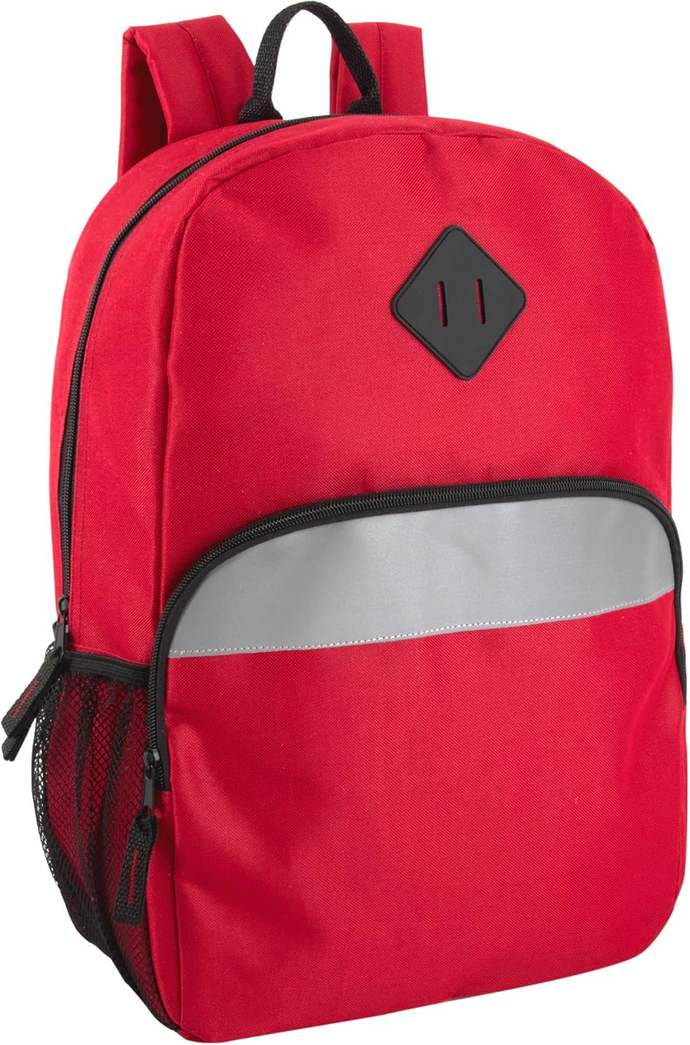 Trail maker Reflective School Backpack for Kids | Colorful Backpack with Adjustable Straps, Side Water Bottle Pockets (Red)